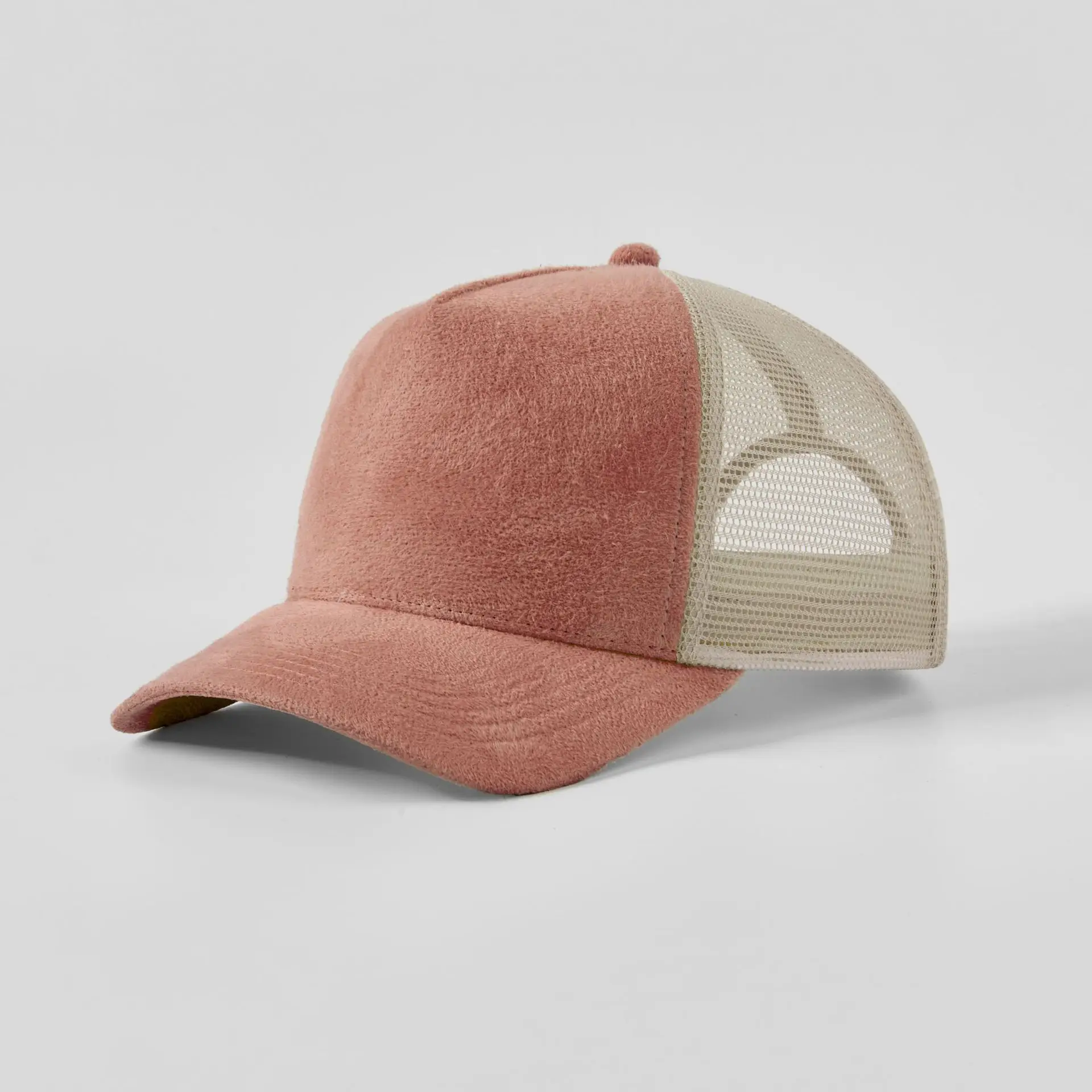 Pink Mesh Back Baseball Cap with Black Suede Front - Image 12