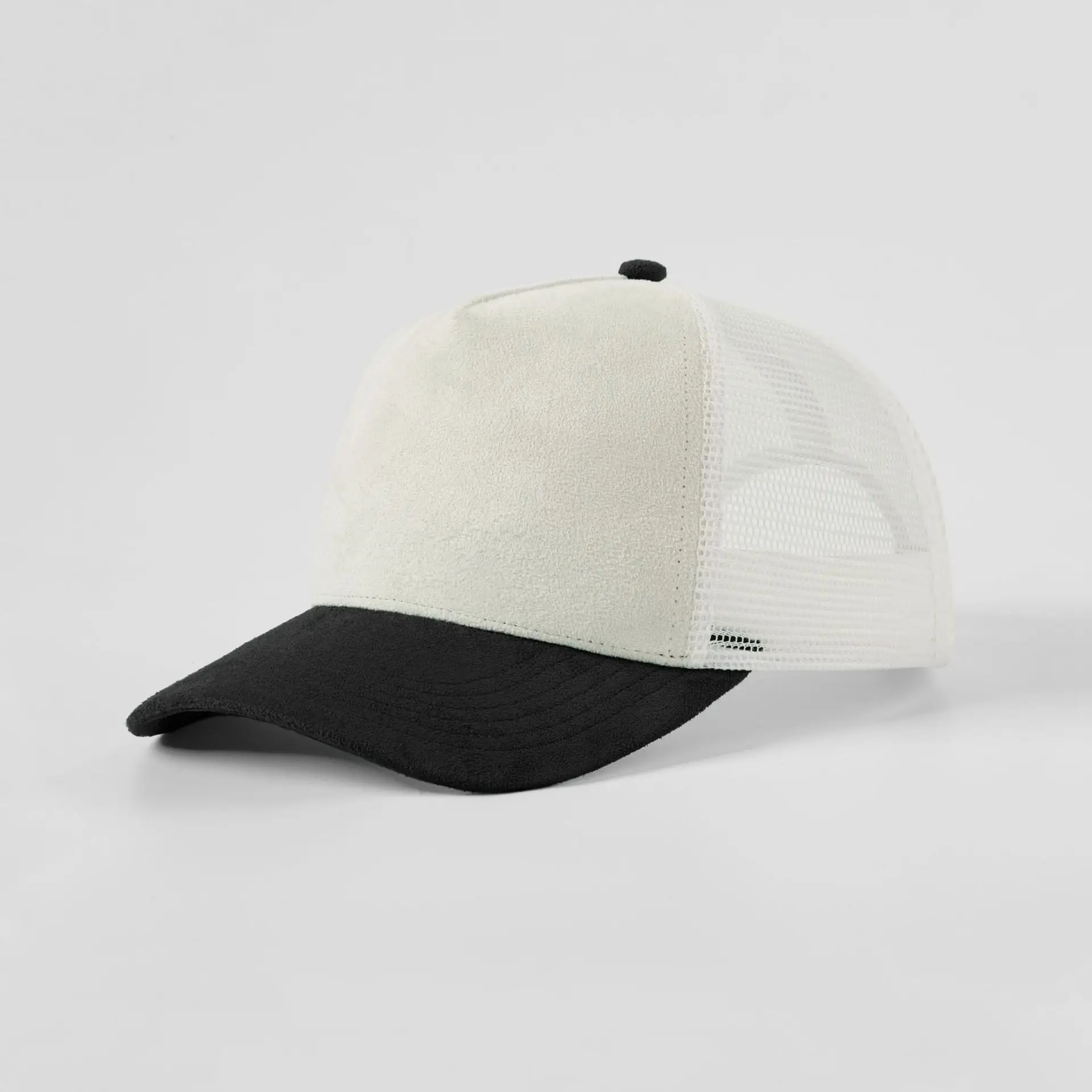 Pink Mesh Back Baseball Cap with Black Suede Front - Image 17