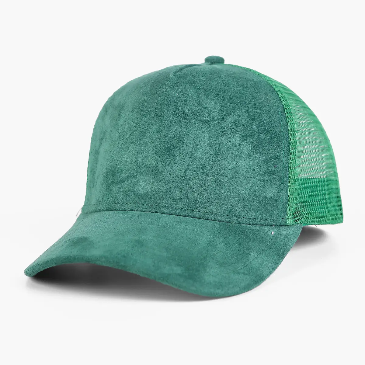 Pink Mesh Back Baseball Cap with Black Suede Front - Image 2
