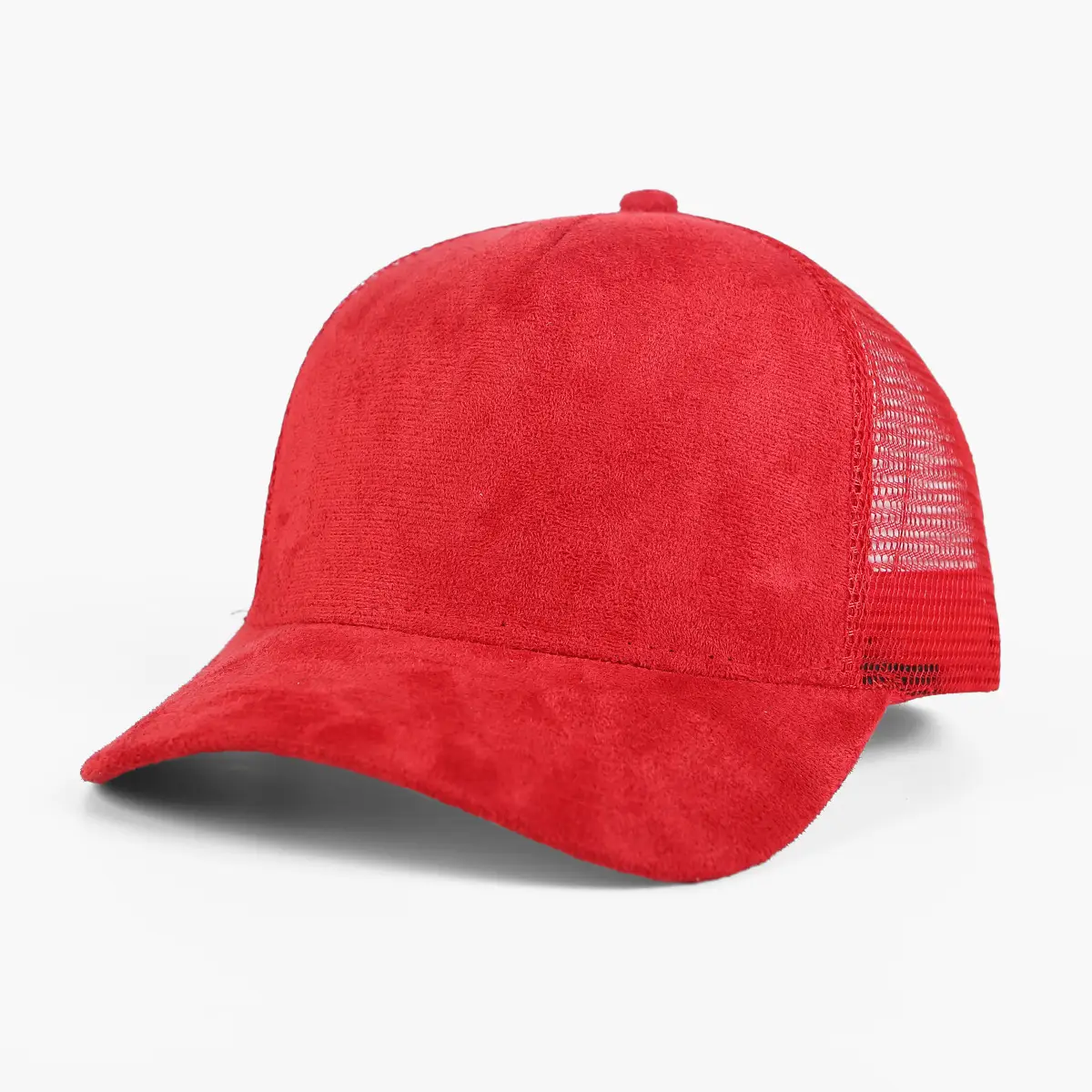 Pink Mesh Back Baseball Cap with Black Suede Front - Image 3