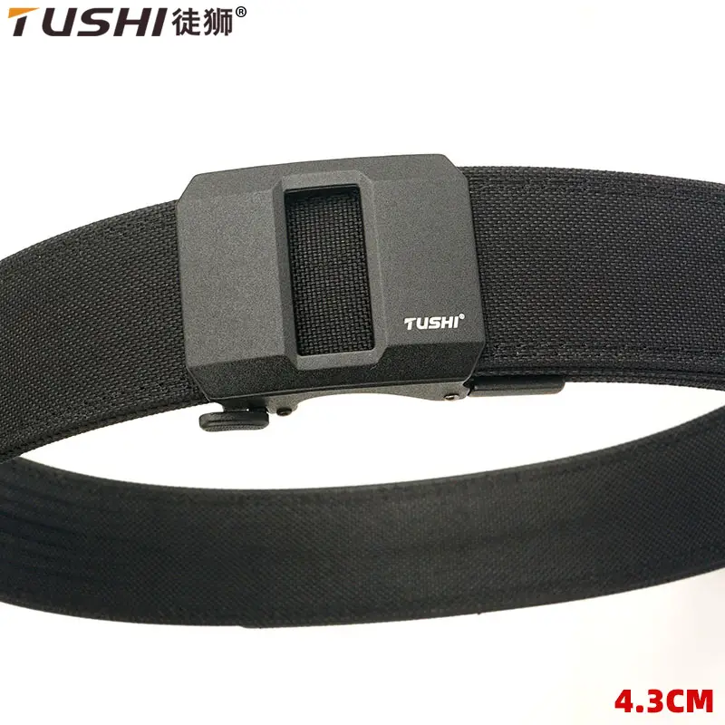 Double-layer hardened automatic buckle pistol belt nylon outdoor - Image 5