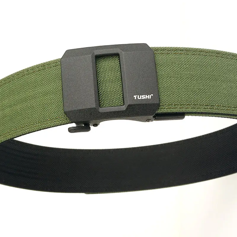 Double-layer hardened automatic buckle pistol belt nylon outdoor - Image 2