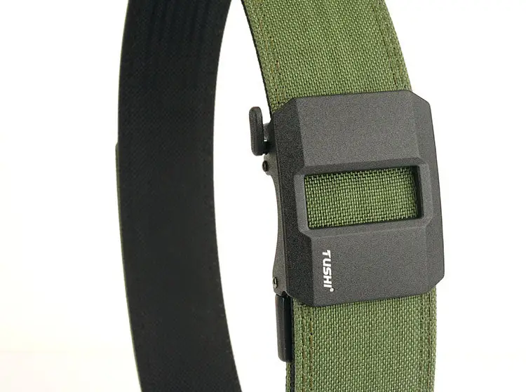 Double-layer hardened automatic buckle pistol belt nylon outdoor — feature 21