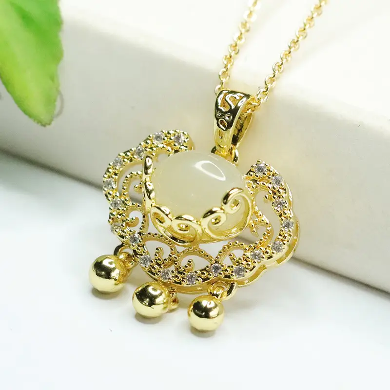 Aiyu Hetian Jade Necklace for Women Clear Water Jade - Image 3