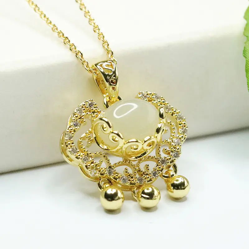Aiyu Hetian Jade Necklace for Women Clear Water Jade - Image 4
