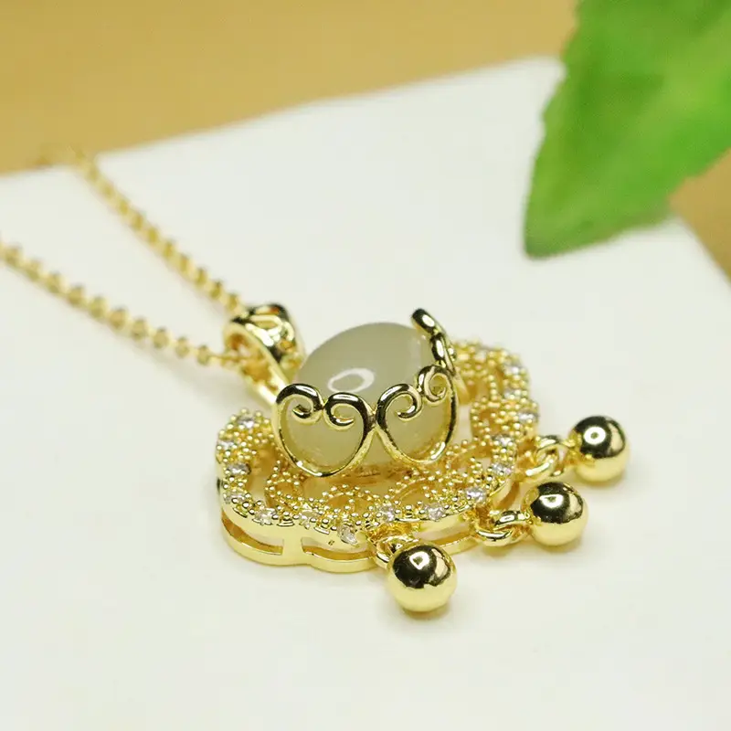 Aiyu Hetian Jade Necklace for Women Clear Water Jade - Image 5