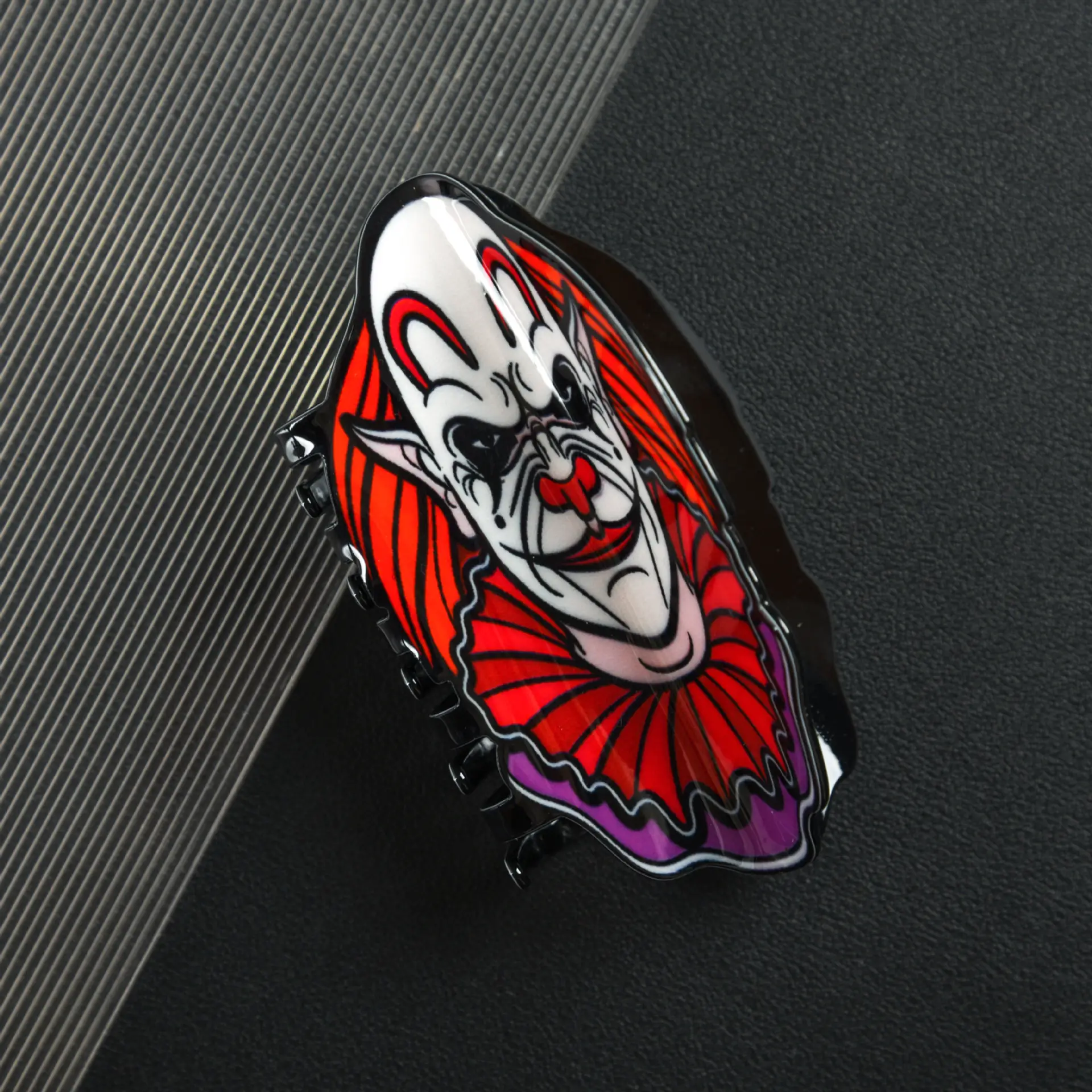 Shark Clip for Hair Band - Red Black Design - Image 11