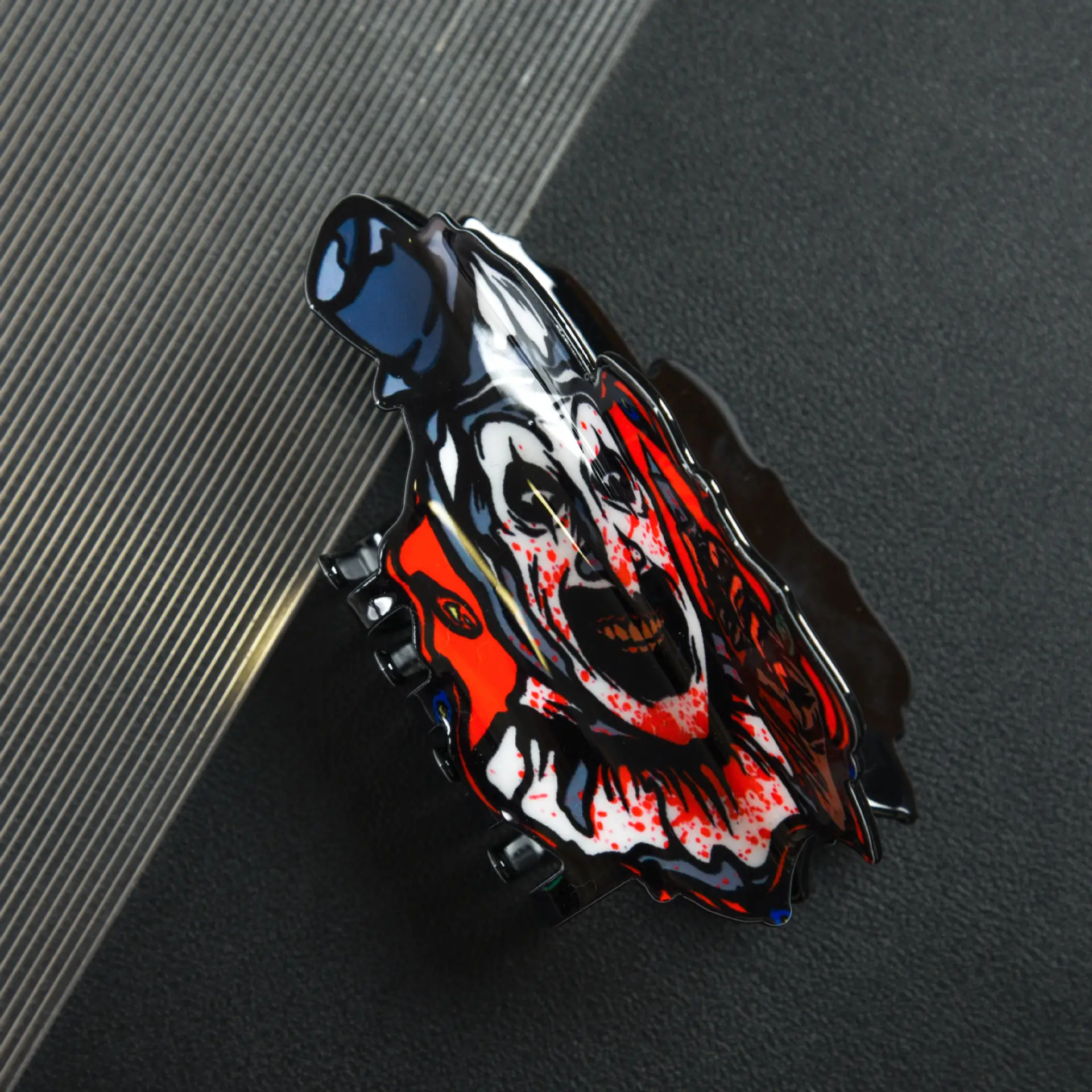 Shark Clip for Hair Band - Red Black Design - Image 8