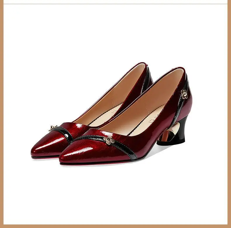 Soft leather single-layer shoes Women's Mid Heel chunky heel versatile 2024 spring and summer new soft bottom professional shallow mouth comfortable pointed women's shoes — feature 14