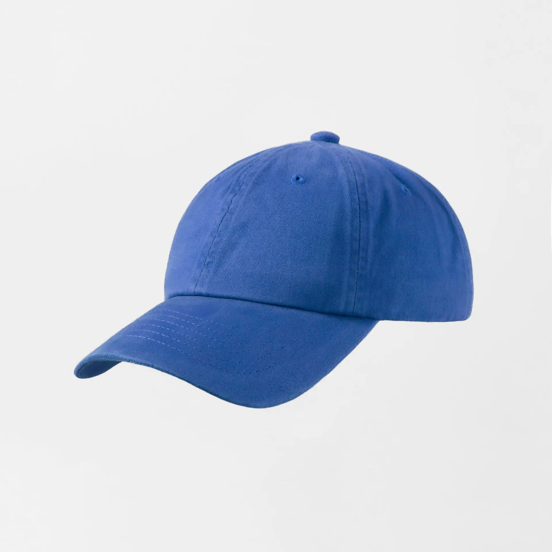 Light Blue Cotton Baseball Cap Retro Brushed Finish - Image 13