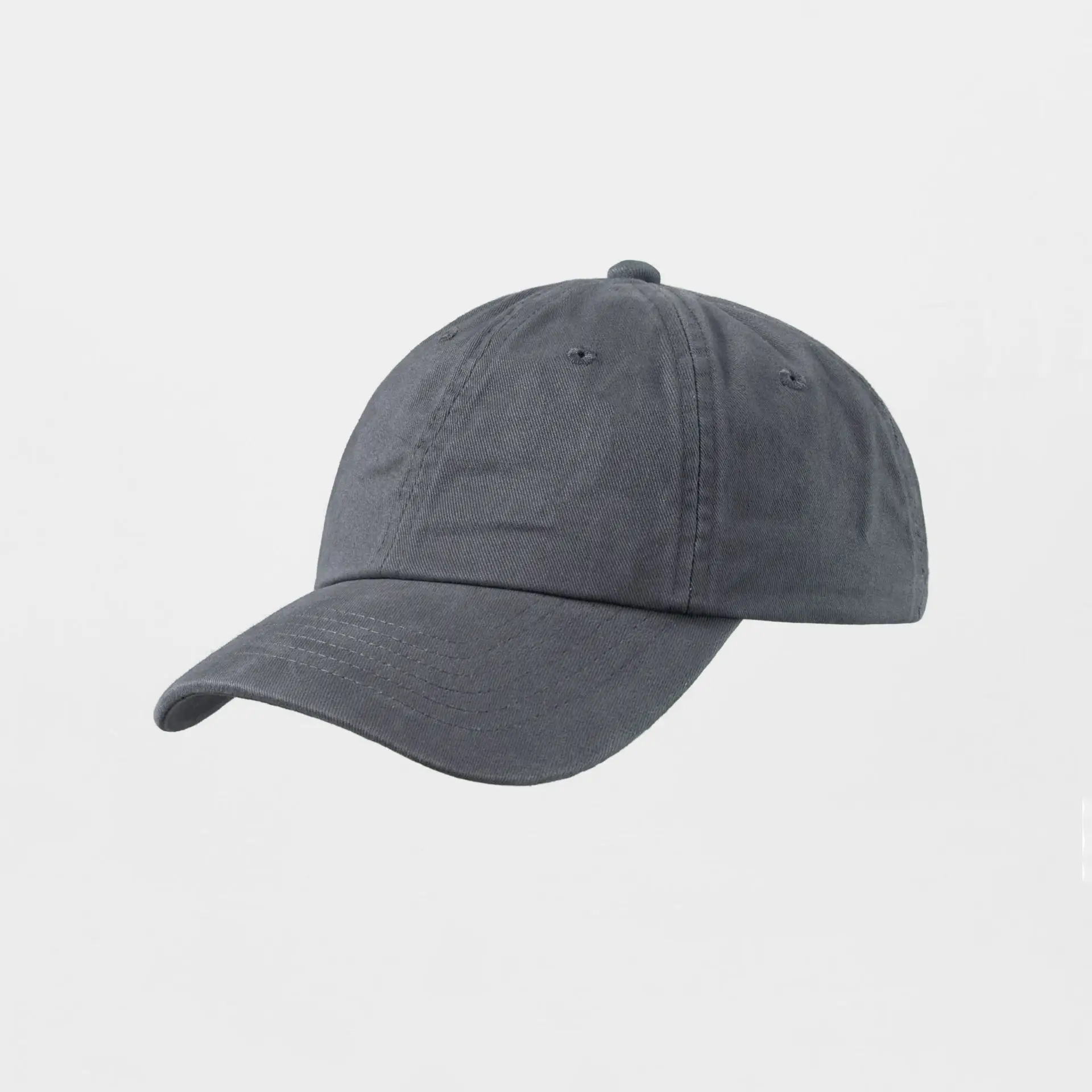 Light Blue Cotton Baseball Cap Retro Brushed Finish - Image 15