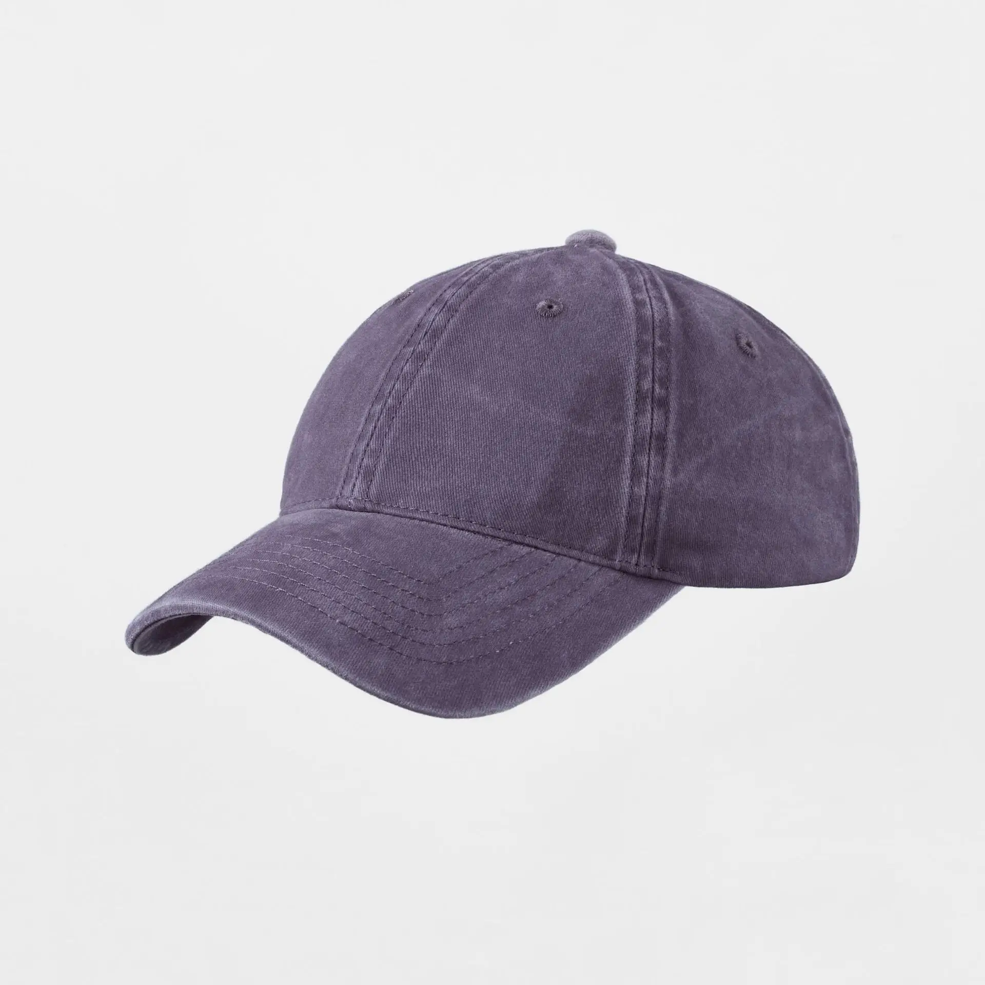 Grey Washed Baseball Cap with Peaked Design - Image 16