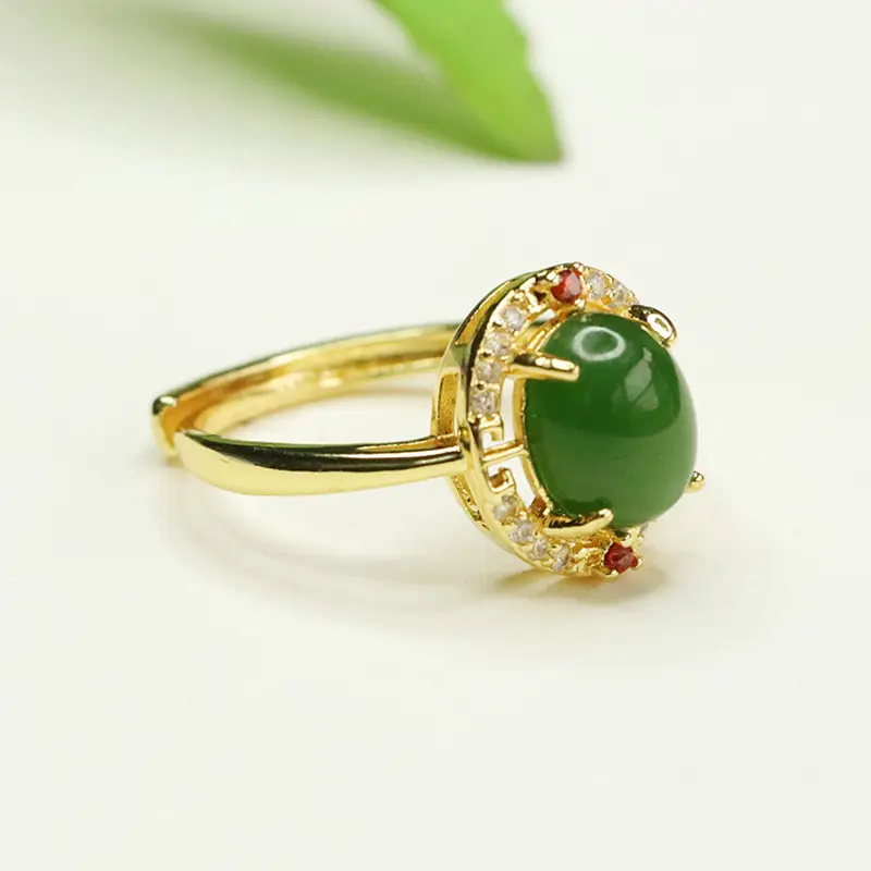 Green Jade Finger Ring for Women Wholesale Dropshipping - Image 2