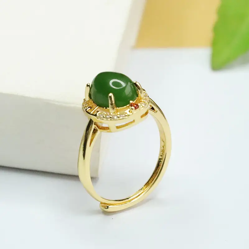 Green Jade Finger Ring for Women Wholesale Dropshipping - Image 4