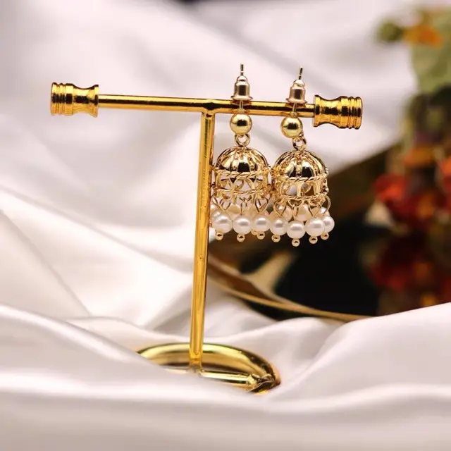 Tempered Earrings Bird's Nest Pearl Gold - Image 4