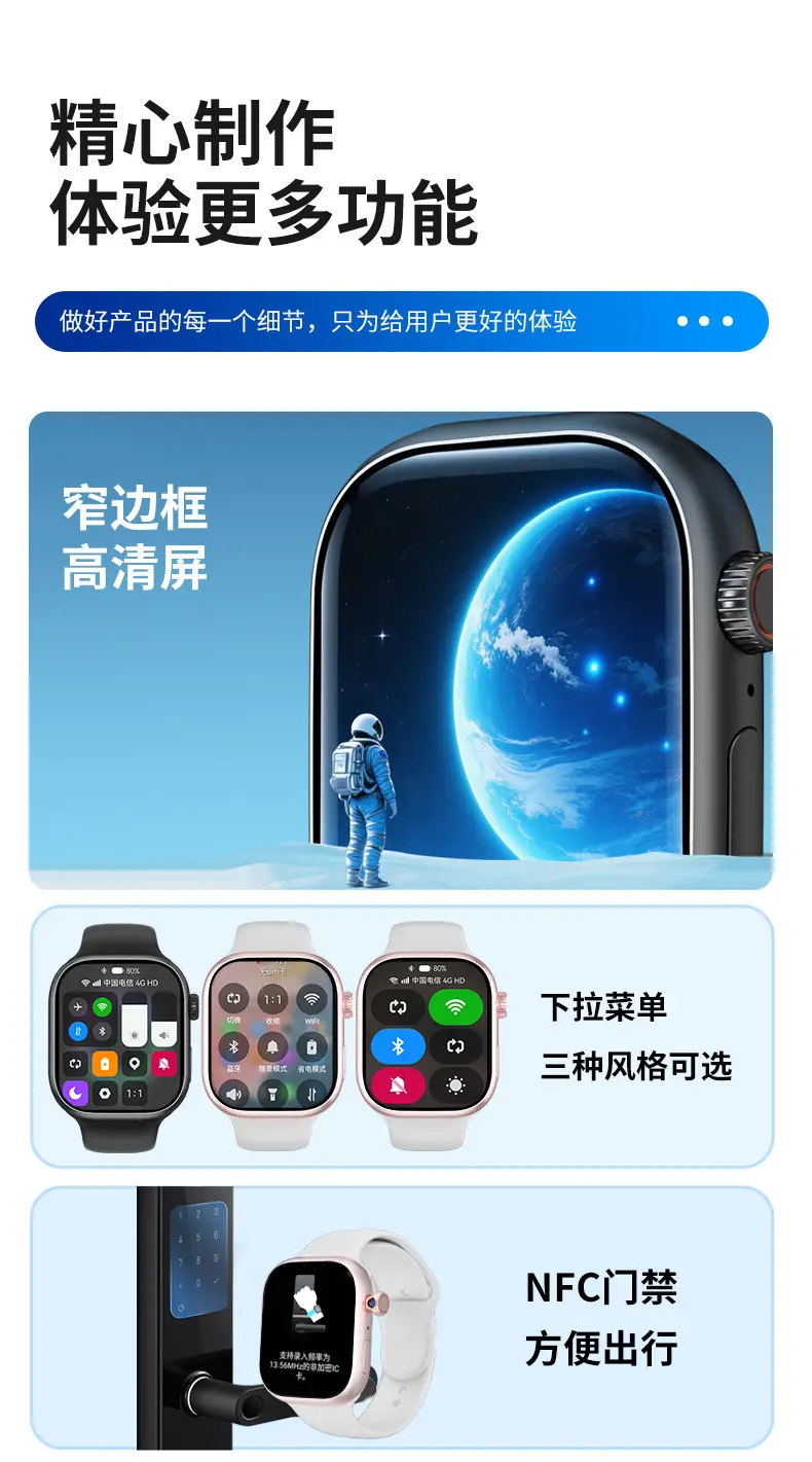 Smartwatch from Huaqiangbei with Card Slot, Camera, Wi-Fi, Bluetooth, Nfc, Voice Recognition, Touch Buttons, and Smart Notifications — feature 15