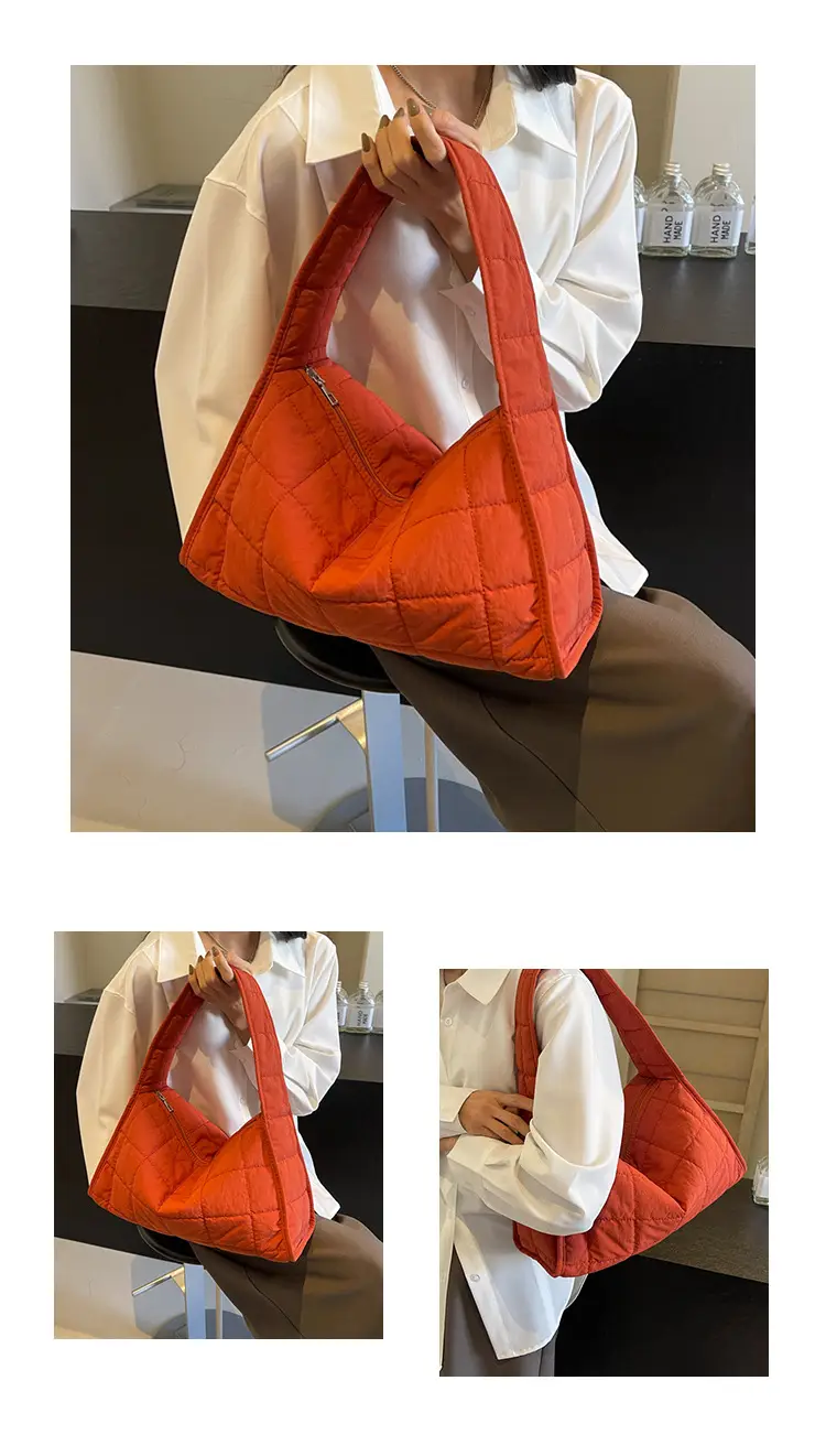 Plaid Quilted Shoulder Bag for Women Large Capacity — feature 11