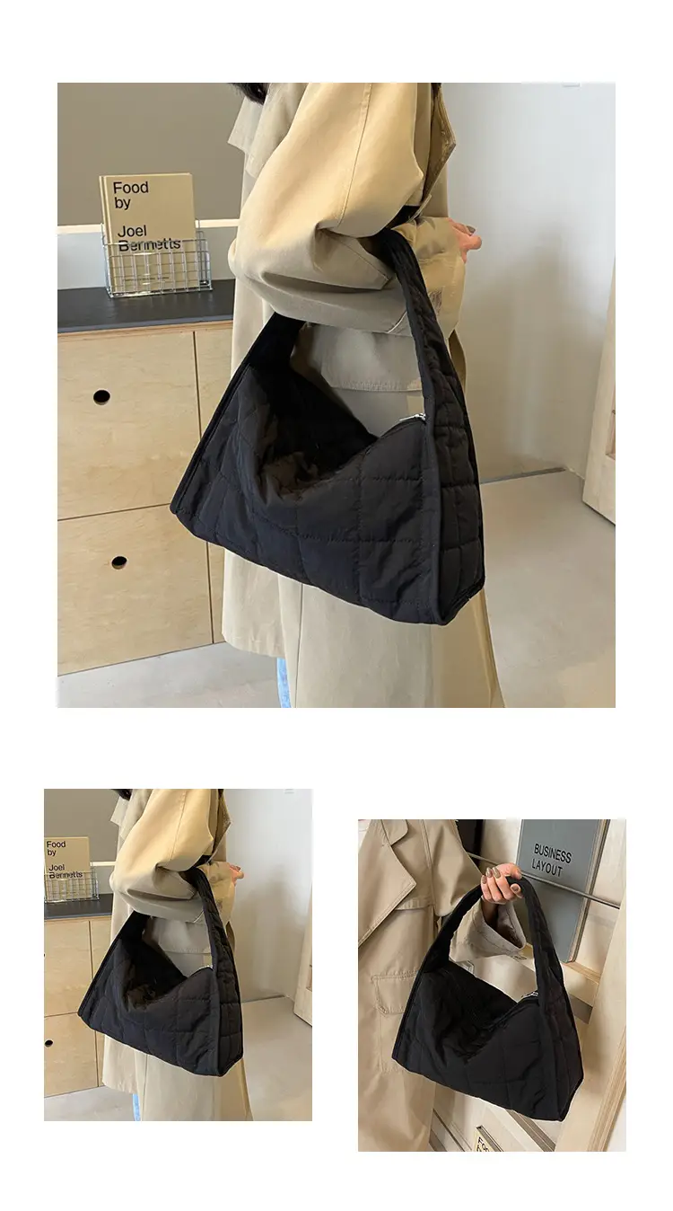 Plaid Quilted Shoulder Bag for Women Large Capacity — feature 9