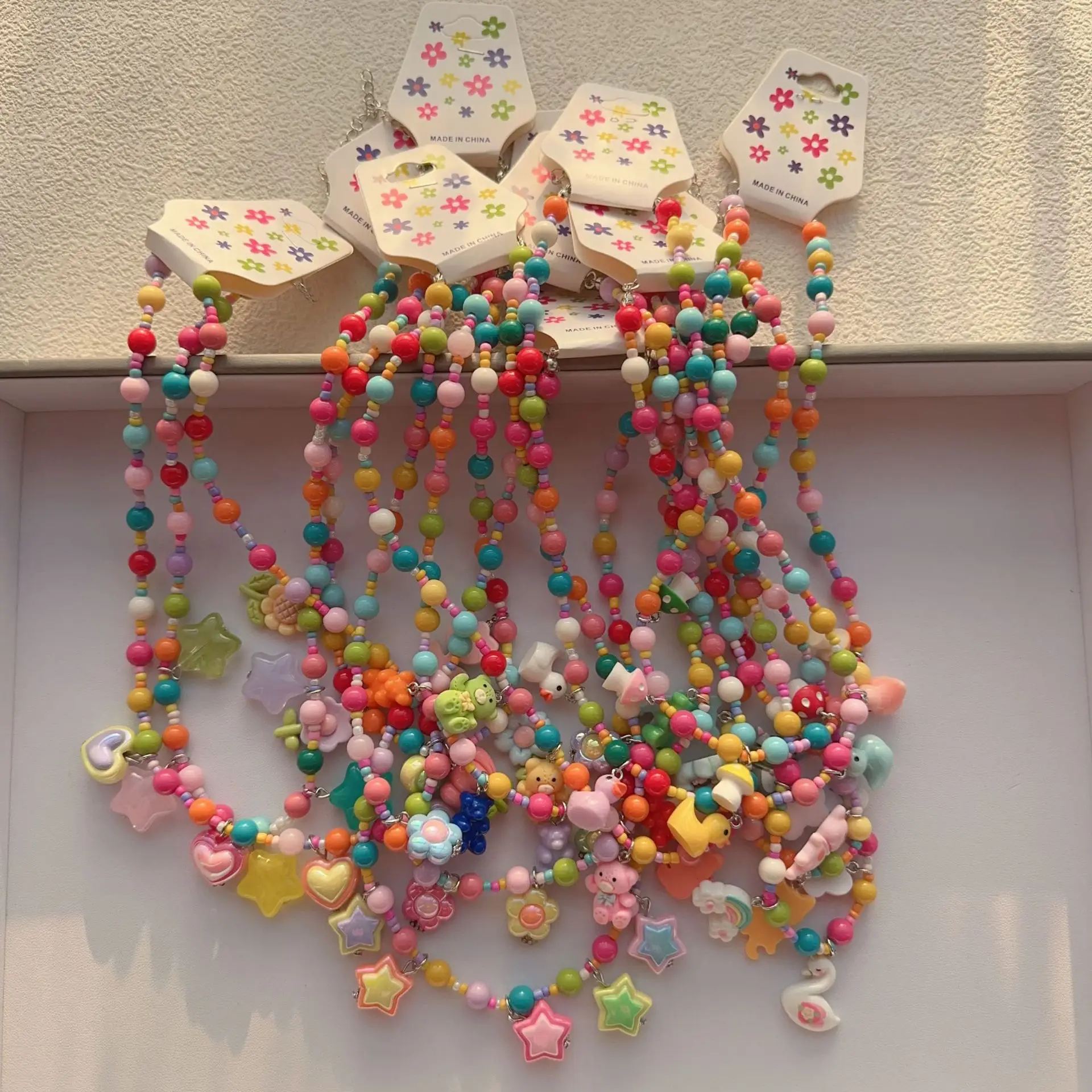 New Korean Style Colorful Beaded Star Bear Necklace for Girls - Image 32