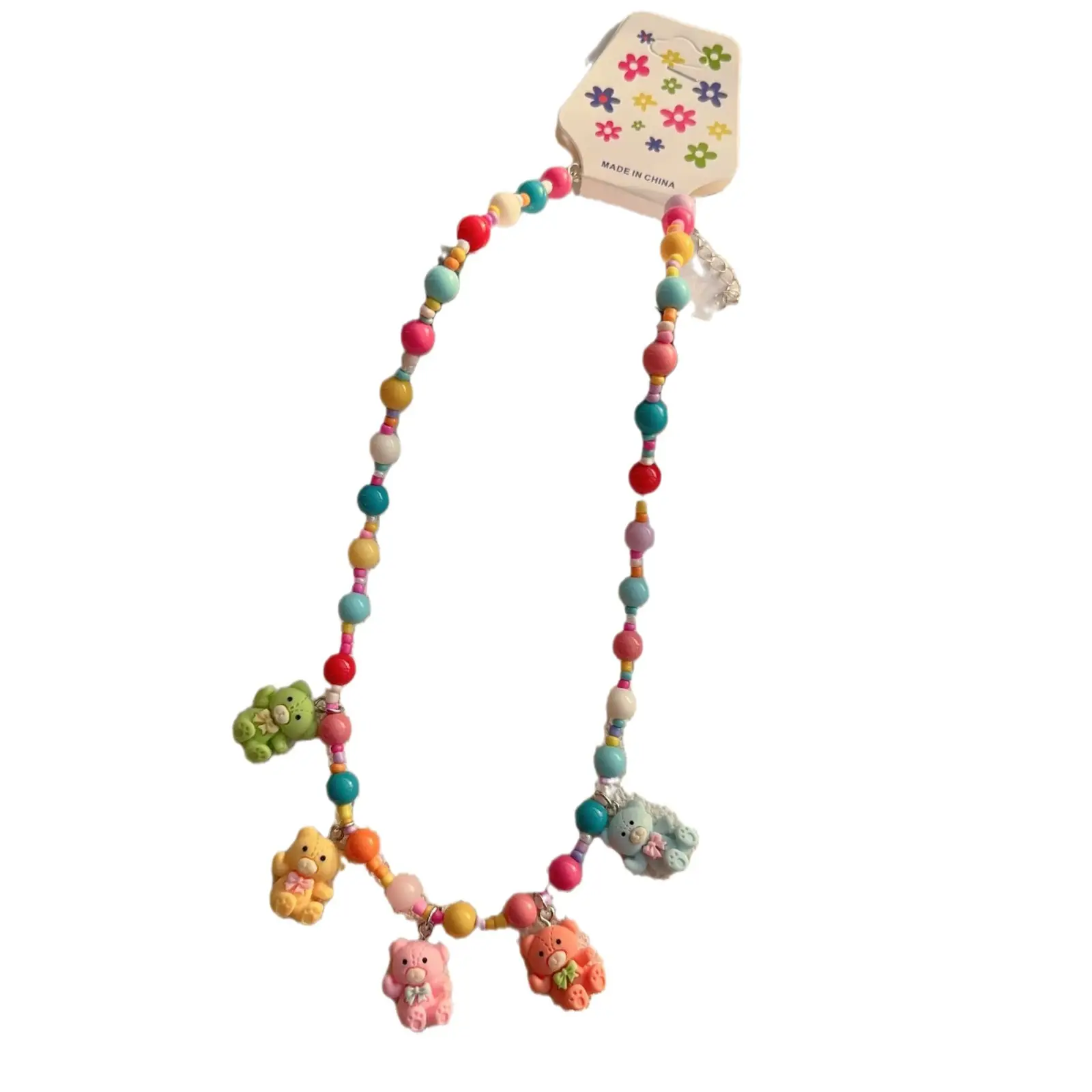 New Korean Style Colorful Beaded Star Bear Necklace for Girls - Image 35