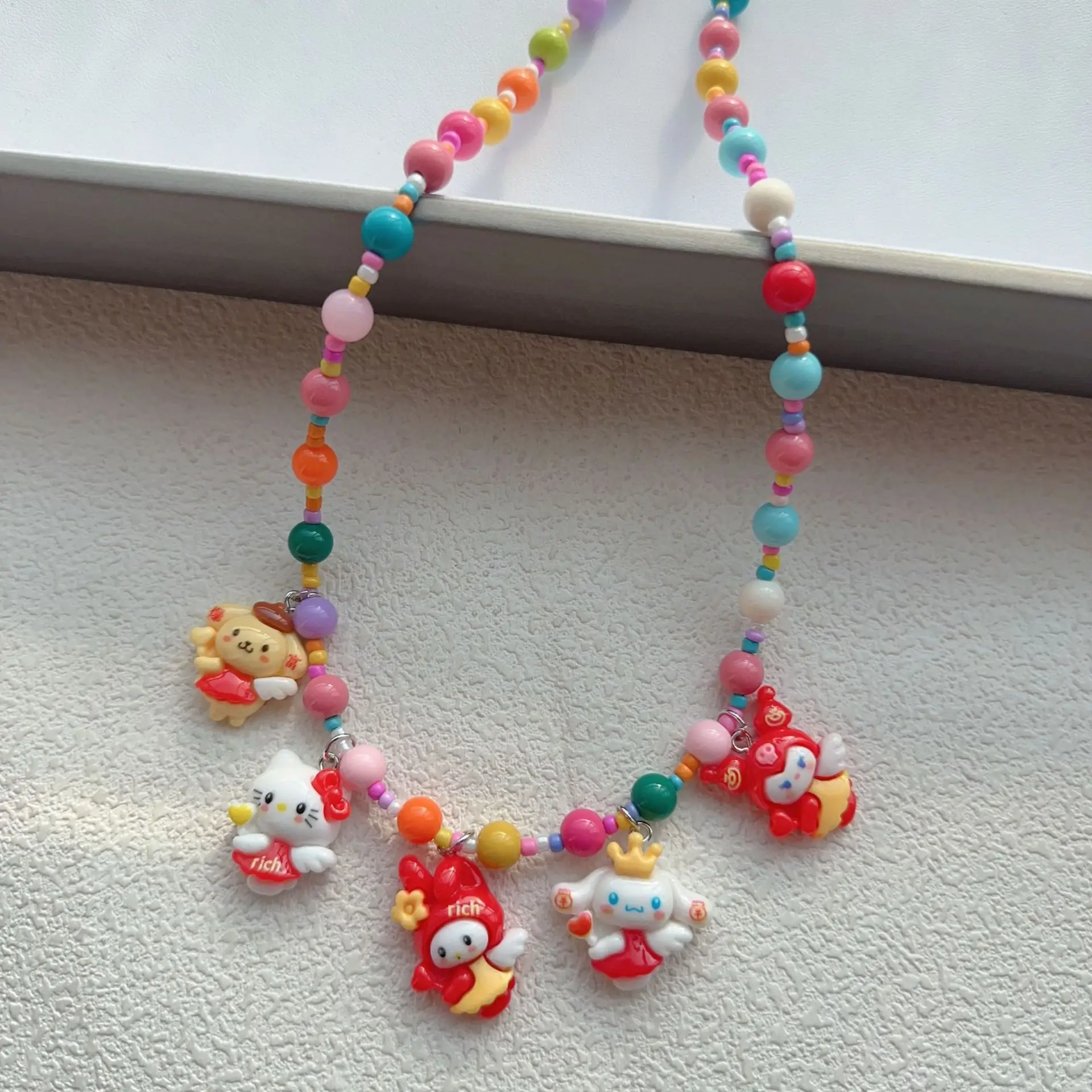 New Korean Style Colorful Beaded Star Bear Necklace for Girls — feature 16