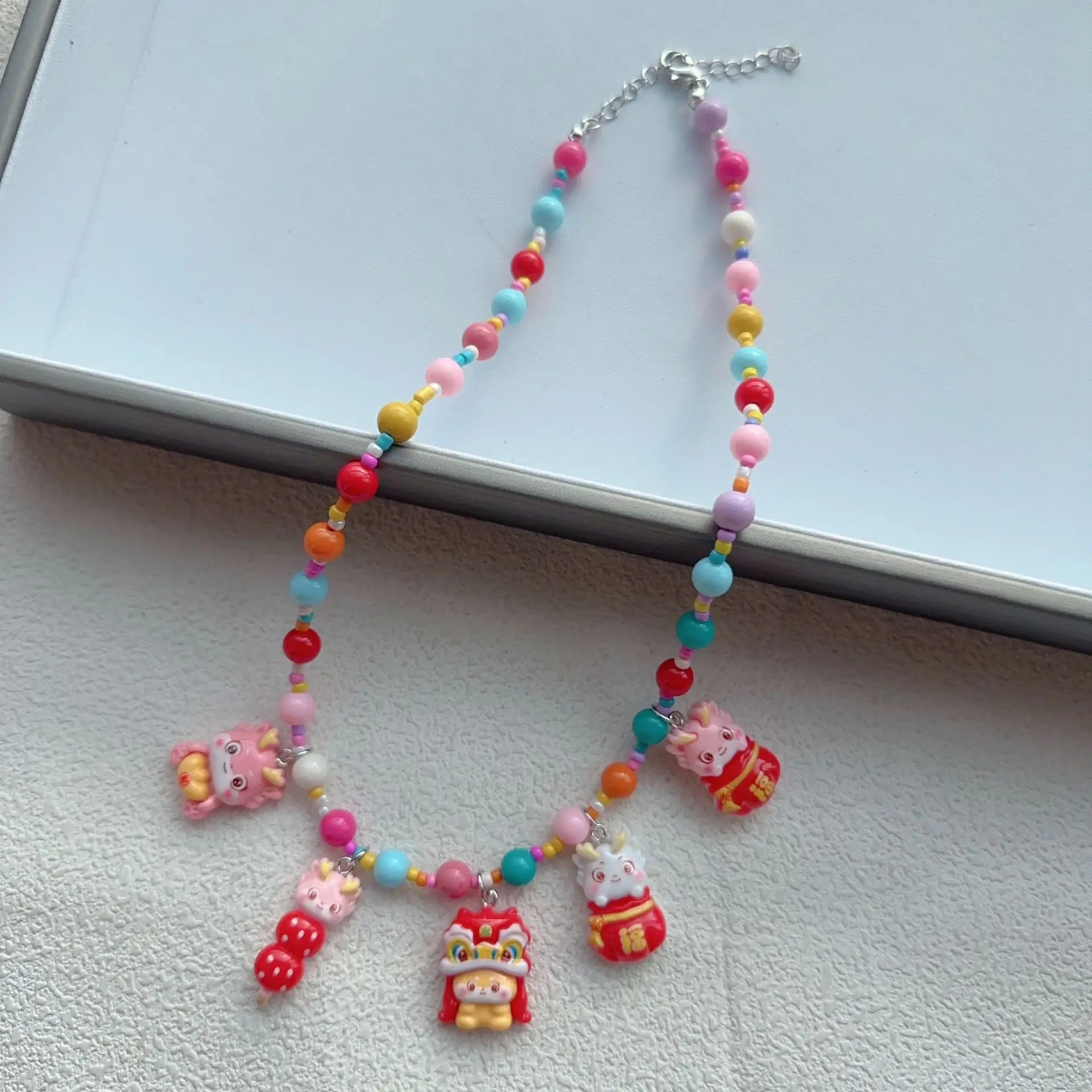 New Korean Style Colorful Beaded Star Bear Necklace for Girls — feature 19