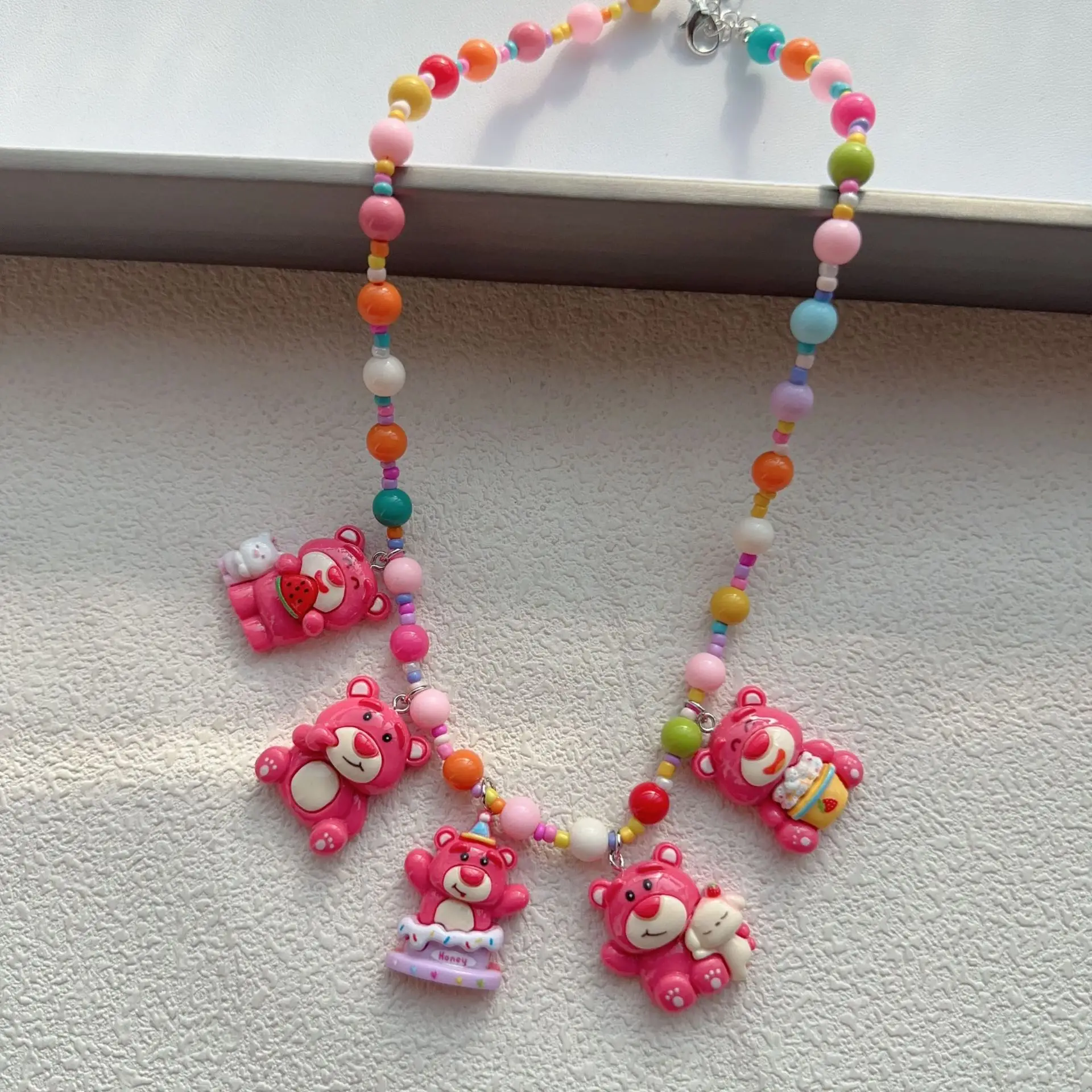 New Korean Style Colorful Beaded Star Bear Necklace for Girls - Image 13