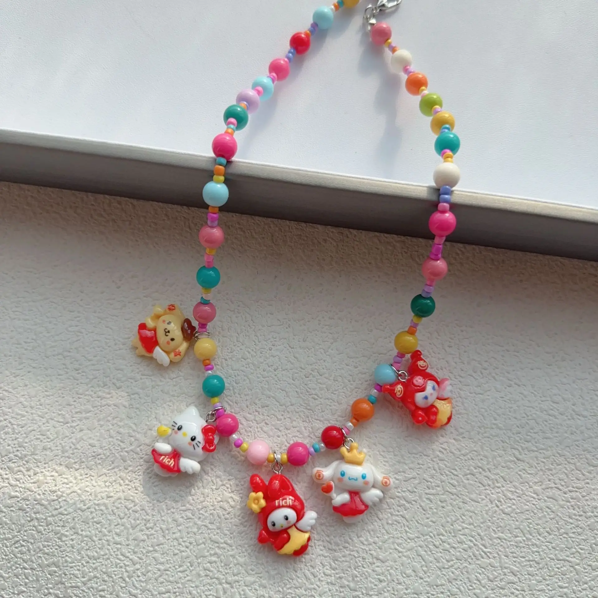 New Korean Style Colorful Beaded Star Bear Necklace for Girls — feature 21