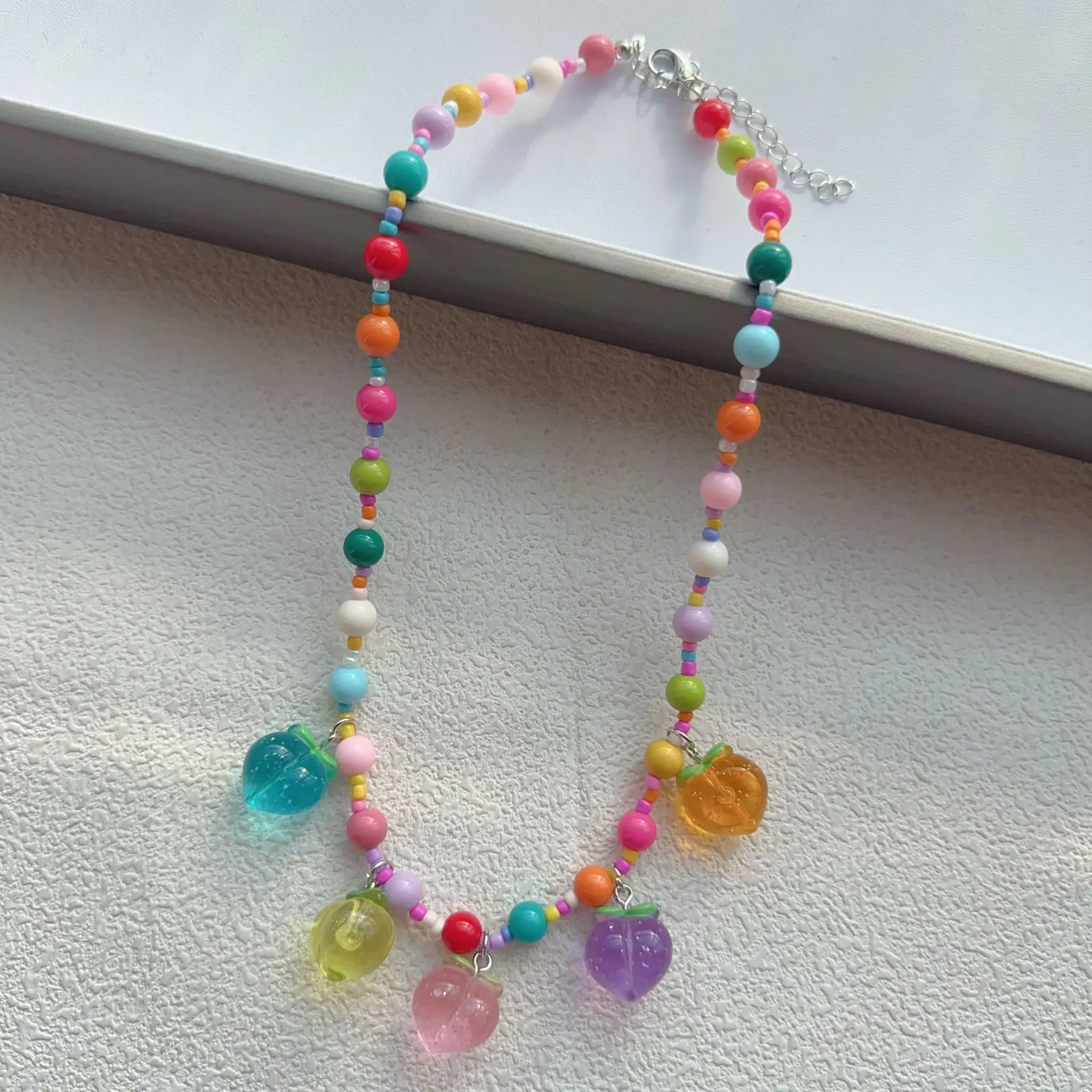 New Korean Style Colorful Beaded Star Bear Necklace for Girls - Image 15