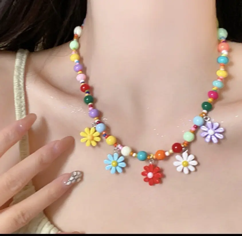 New Korean Style Colorful Beaded Star Bear Necklace for Girls - Image 16