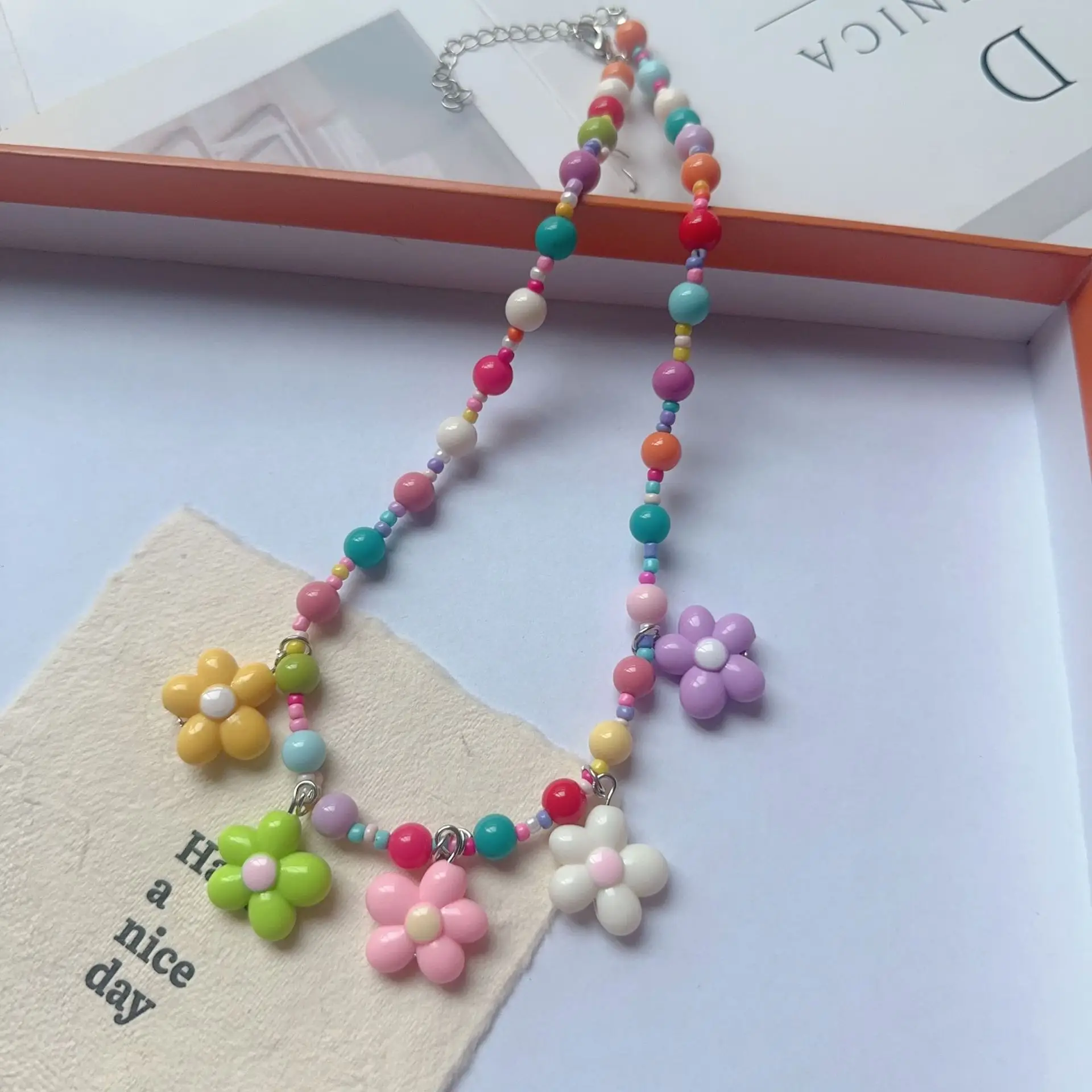 New Korean Style Colorful Beaded Star Bear Necklace for Girls - Image 20