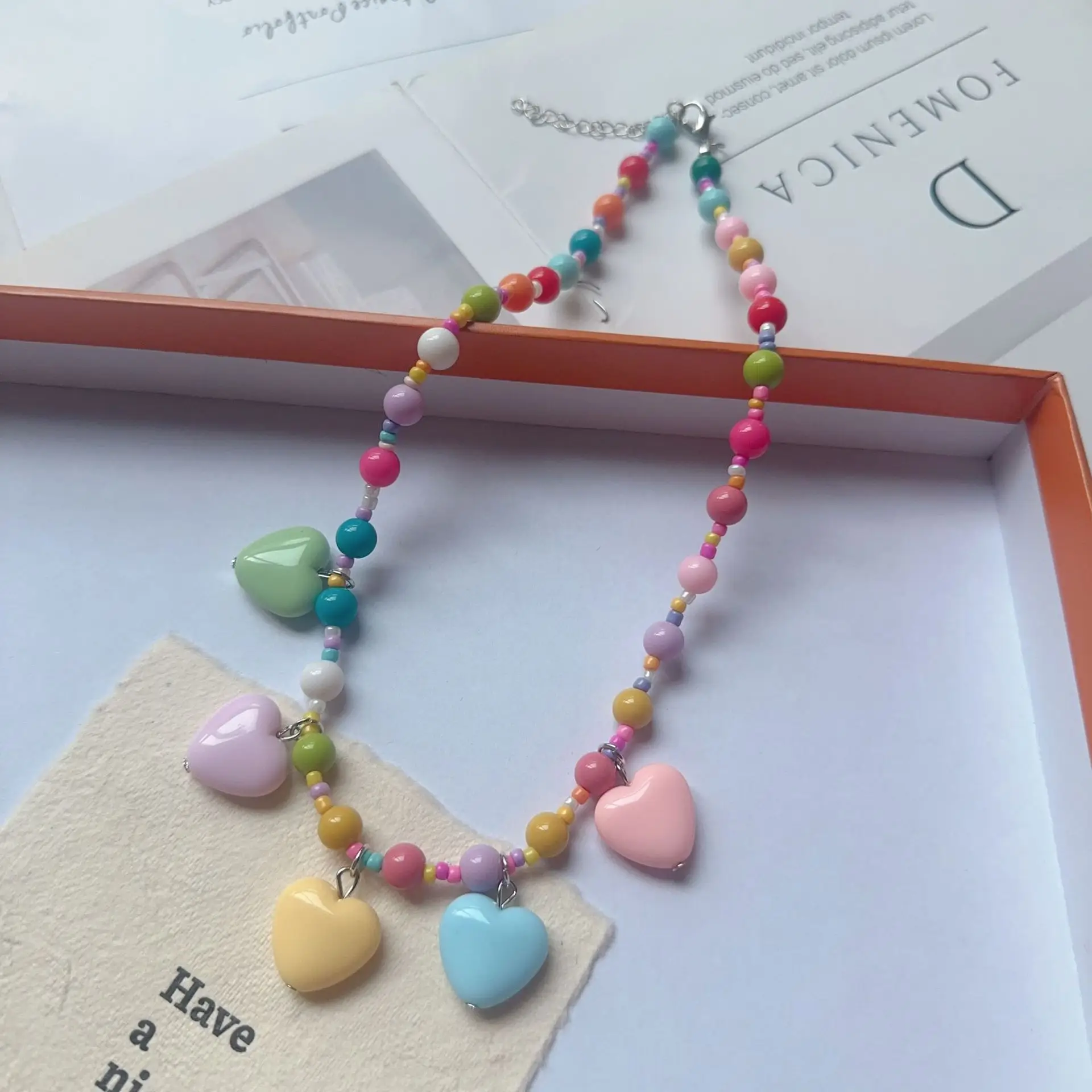 New Korean Style Colorful Beaded Star Bear Necklace for Girls - Image 21
