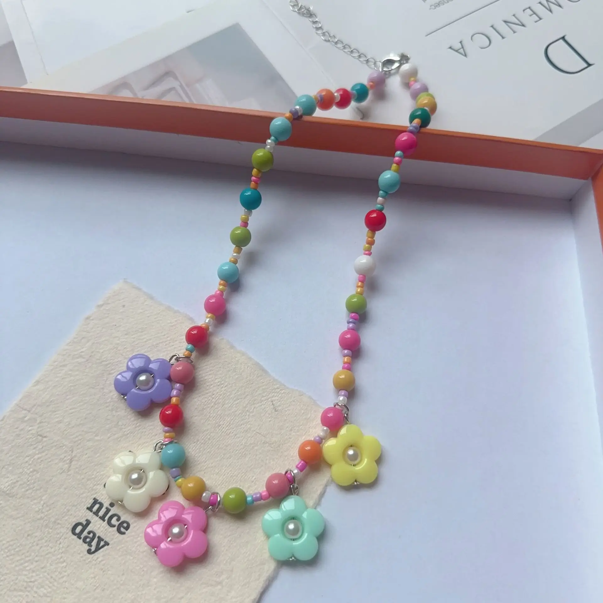 New Korean Style Colorful Beaded Star Bear Necklace for Girls - Image 22