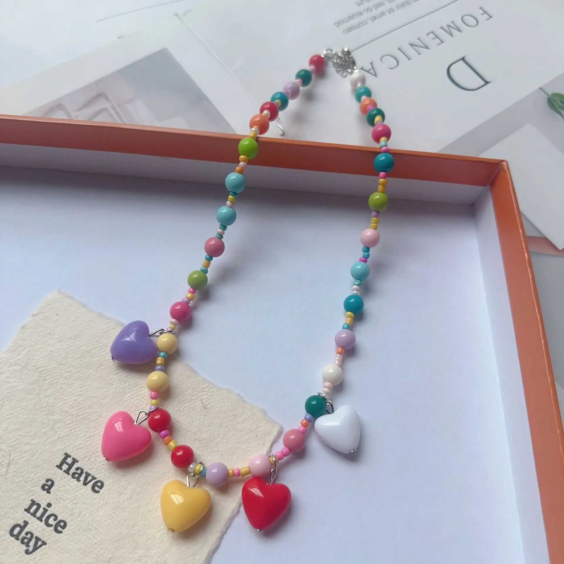 New Korean Style Colorful Beaded Star Bear Necklace for Girls - Image 23