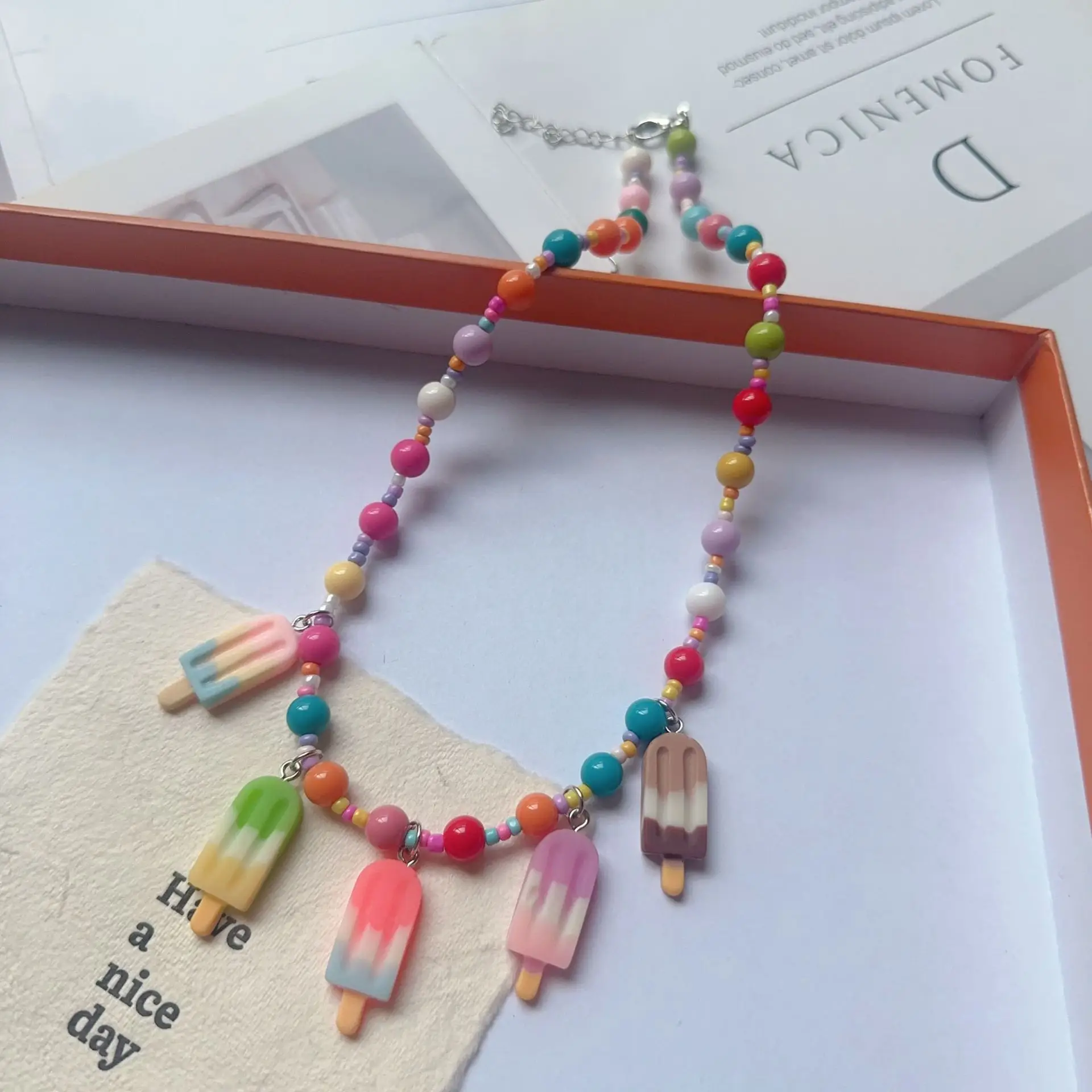 New Korean Style Colorful Beaded Star Bear Necklace for Girls - Image 25