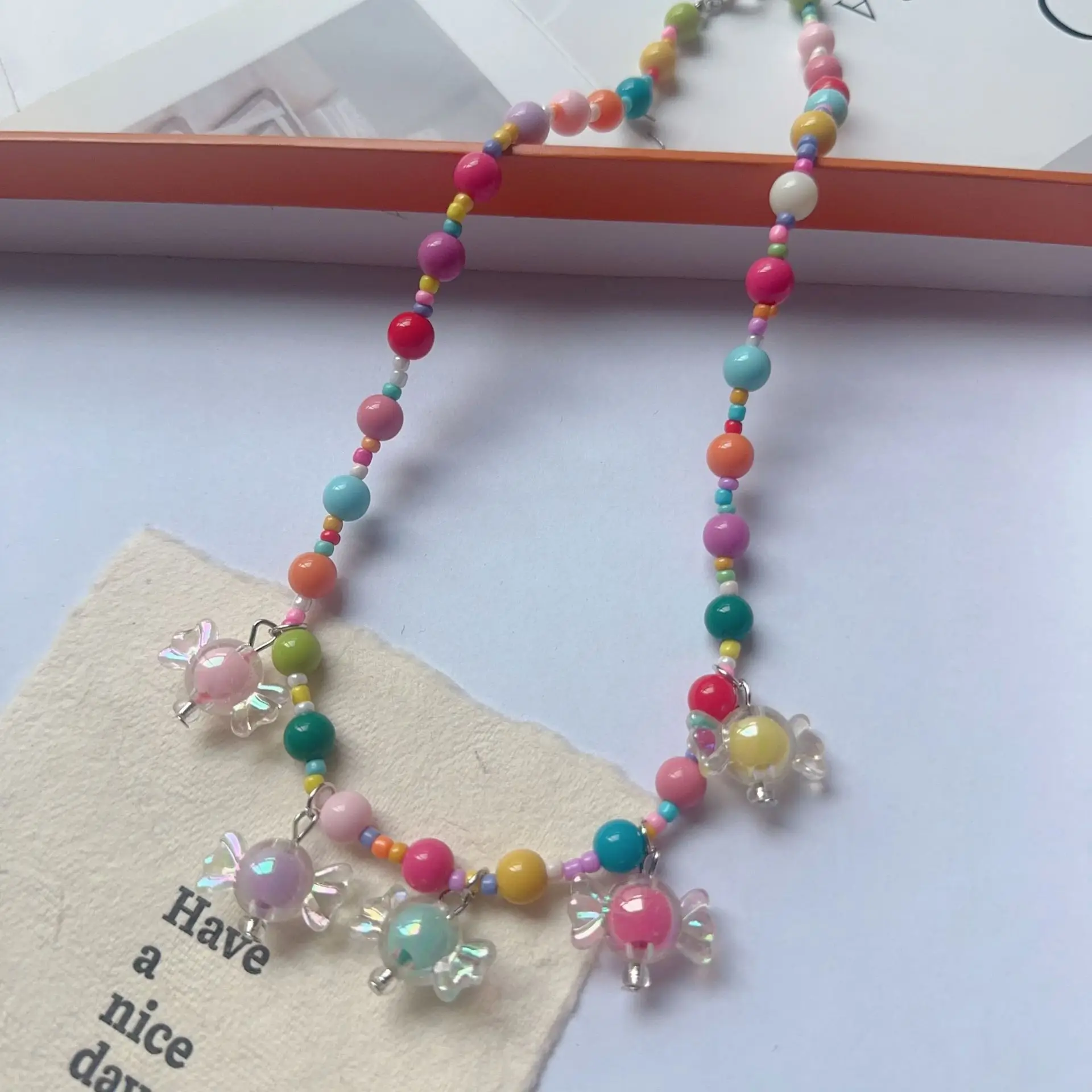 New Korean Style Colorful Beaded Star Bear Necklace for Girls - Image 26