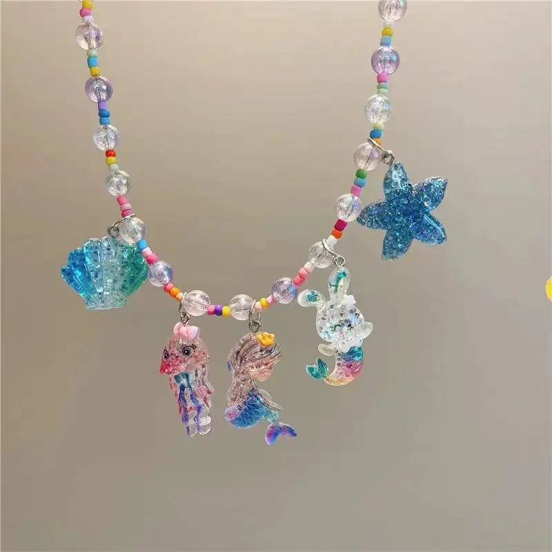 New Korean Style Colorful Beaded Star Bear Necklace for Girls - Image 29