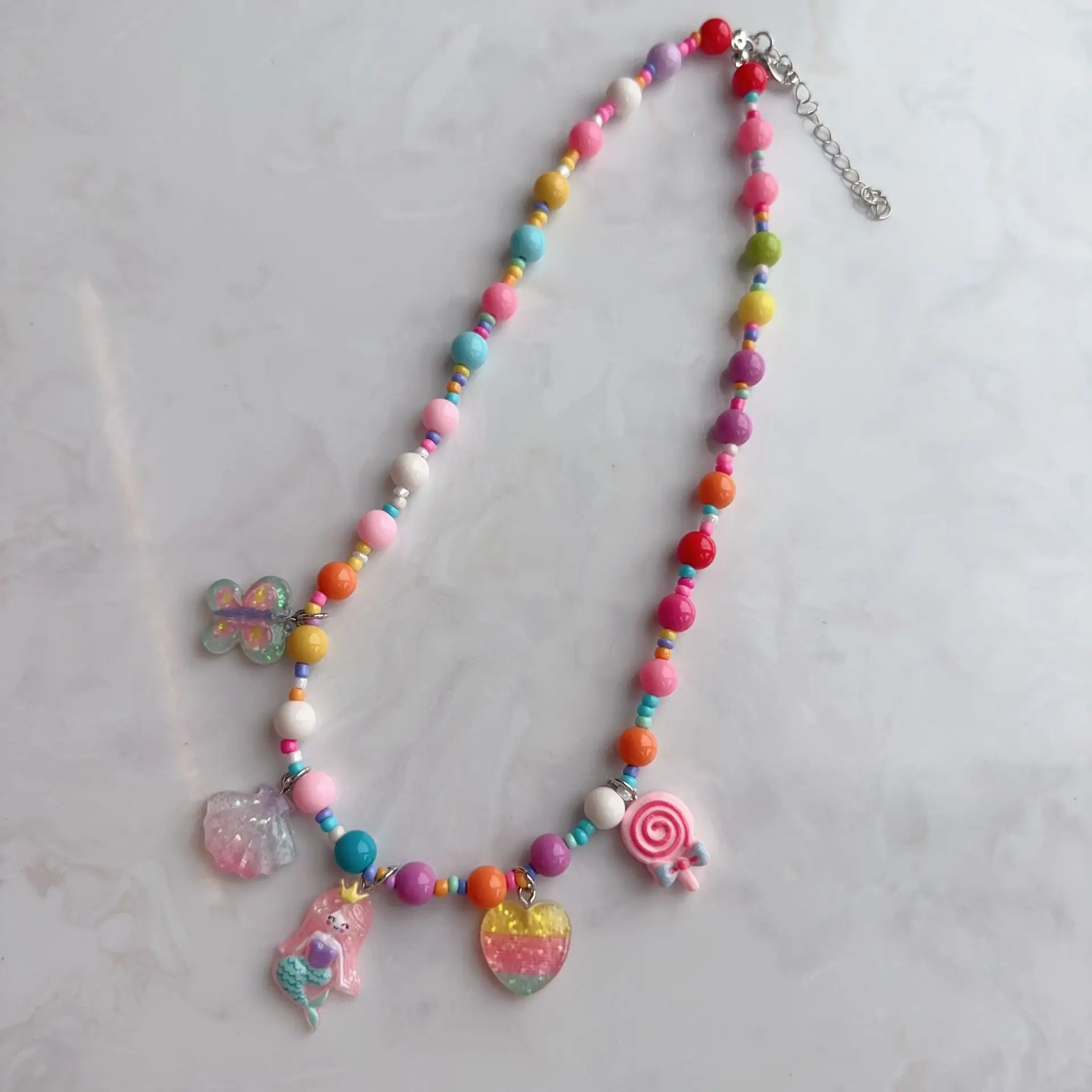 New Korean Style Colorful Beaded Star Bear Necklace for Girls - Image 30