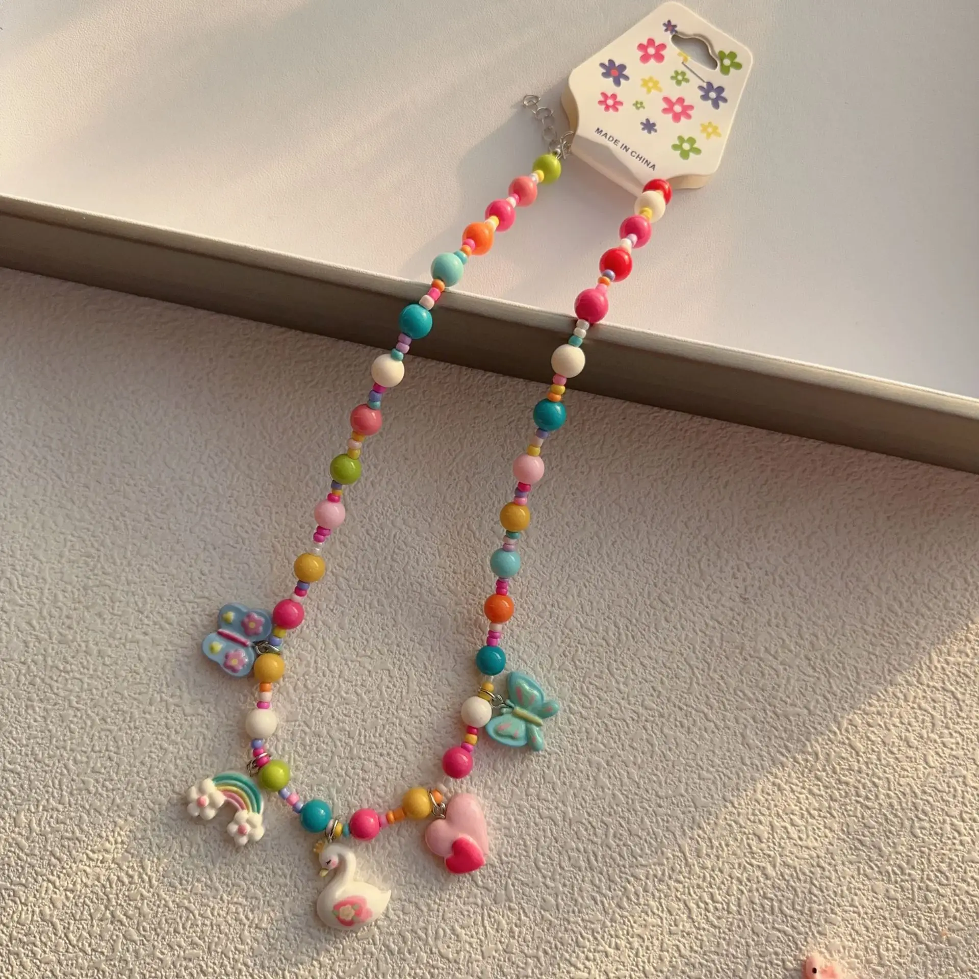 New Korean Style Colorful Beaded Star Bear Necklace for Girls - Image 4