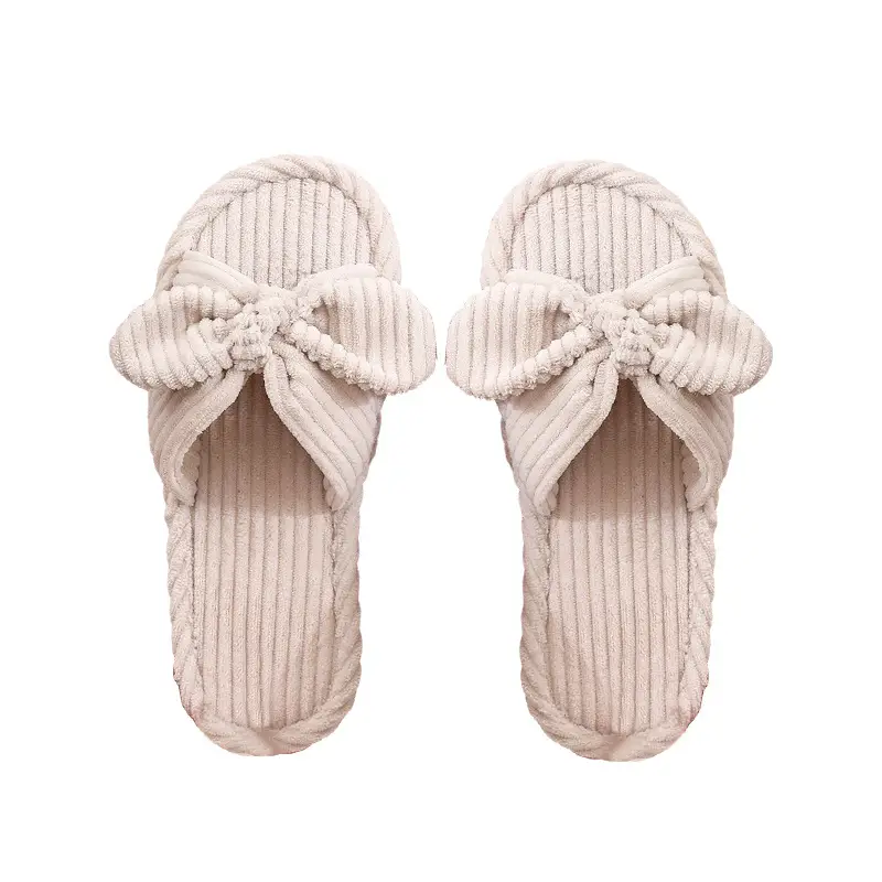 Cross-Border Temu Shein Cotton Slippers Ins Bowknot Home Plush Slippers Indoor Furry Wholesale Cotton Slippers - Image 11