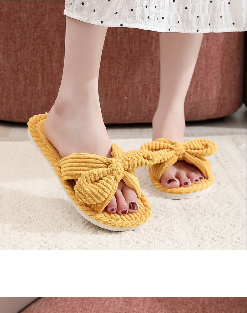 Cross-Border Temu Shein Cotton Slippers Ins Bowknot Home Plush Slippers Indoor Furry Wholesale Cotton Slippers — feature 14