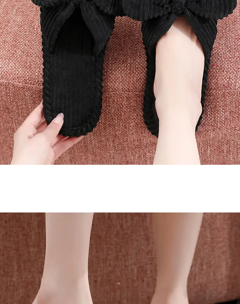 Cross-Border Temu Shein Cotton Slippers Ins Bowknot Home Plush Slippers Indoor Furry Wholesale Cotton Slippers — feature 19