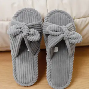Cross-Border Temu Shein Cotton Slippers Ins Bowknot Home Plush Slippers Indoor Furry Wholesale Cotton Slippers - Image 7