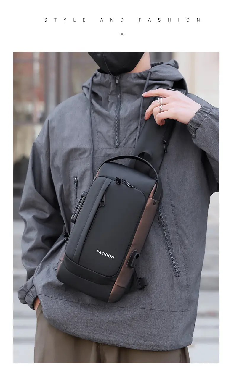 Men's Anti-Theft Crossbody Bag Large Capacity Black — feature 16