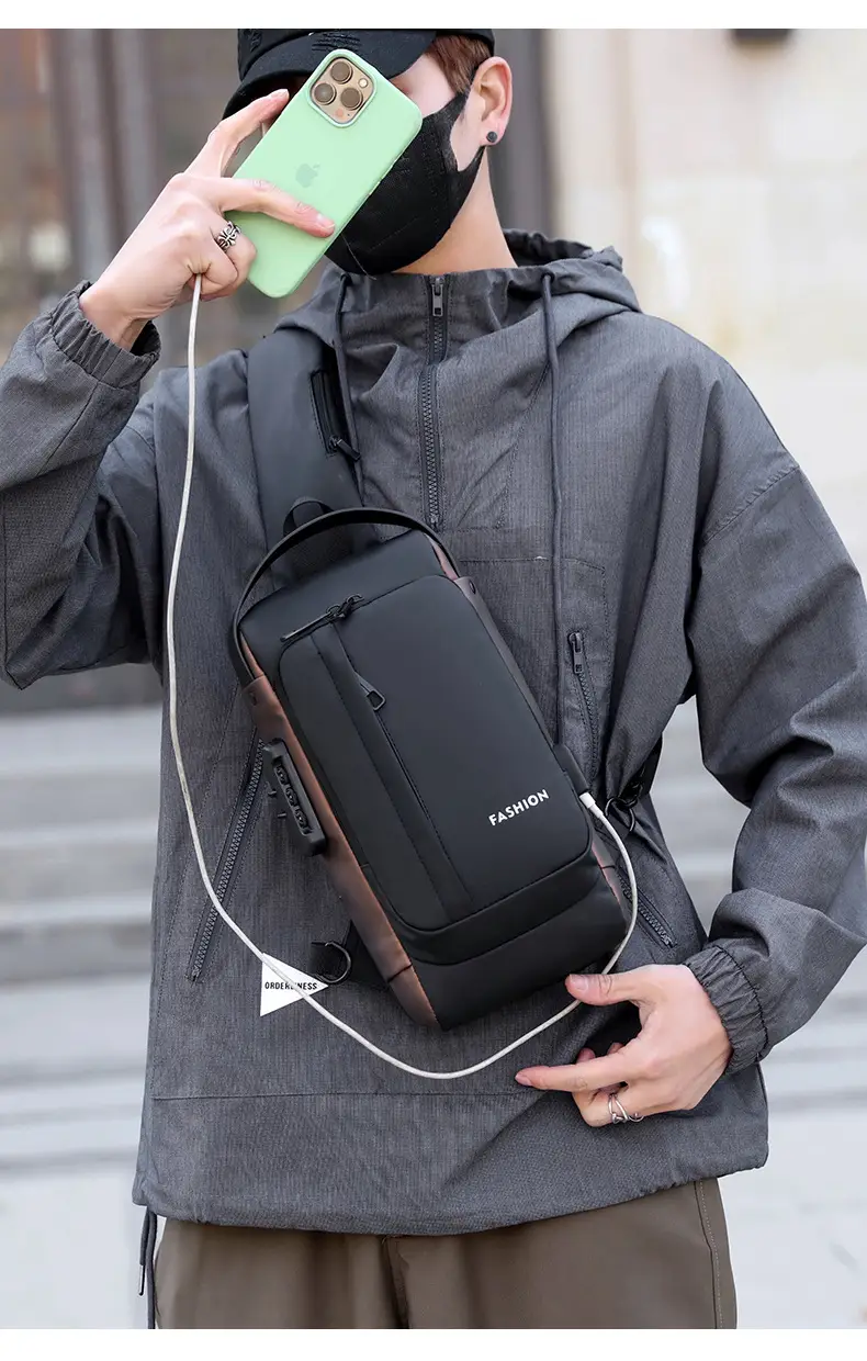 Men's Anti-Theft Crossbody Bag Large Capacity Black — feature 17