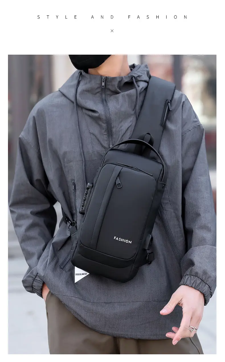 Men's Anti-Theft Crossbody Bag Large Capacity Black — feature 19