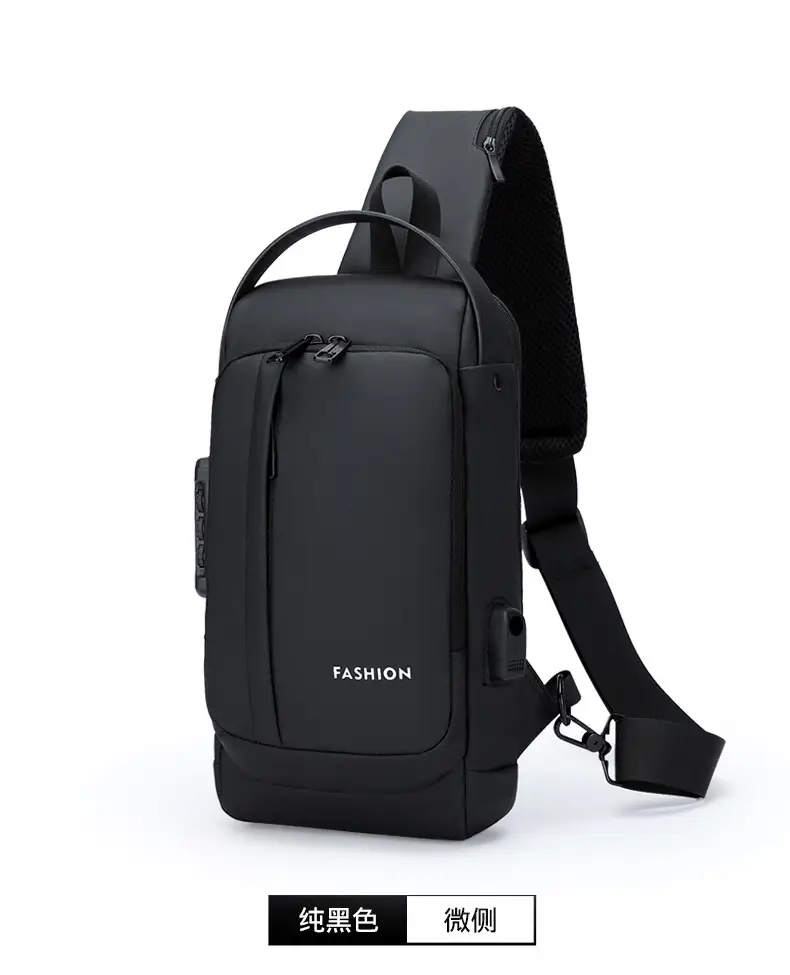 Men's Anti-Theft Crossbody Bag Large Capacity Black — feature 23
