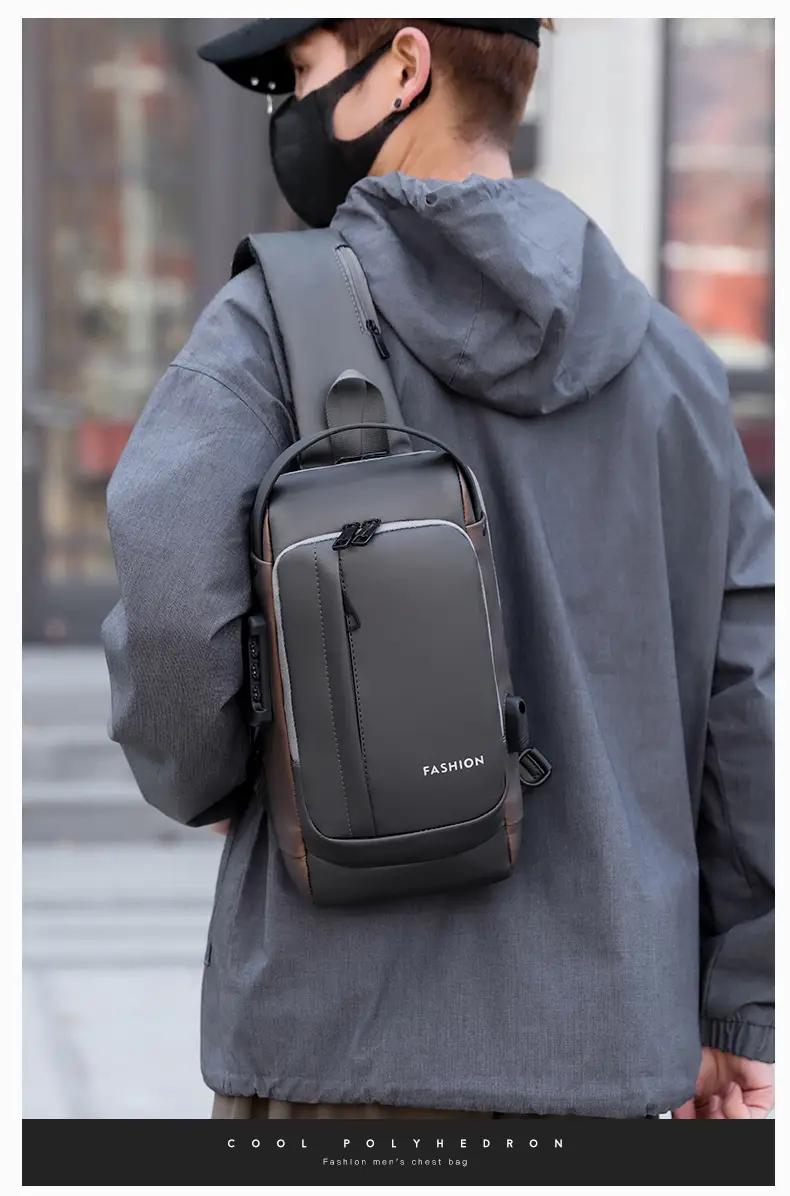 Men's Anti-Theft Crossbody Bag Large Capacity Black — feature 5