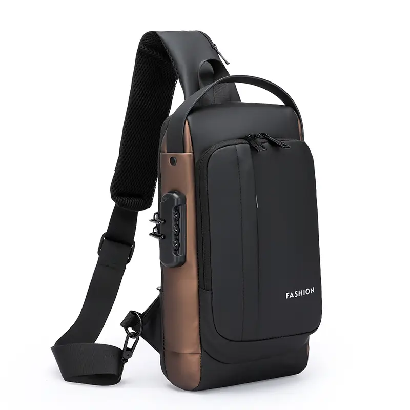 Men's Anti-Theft Crossbody Bag Large Capacity Black - Image 3