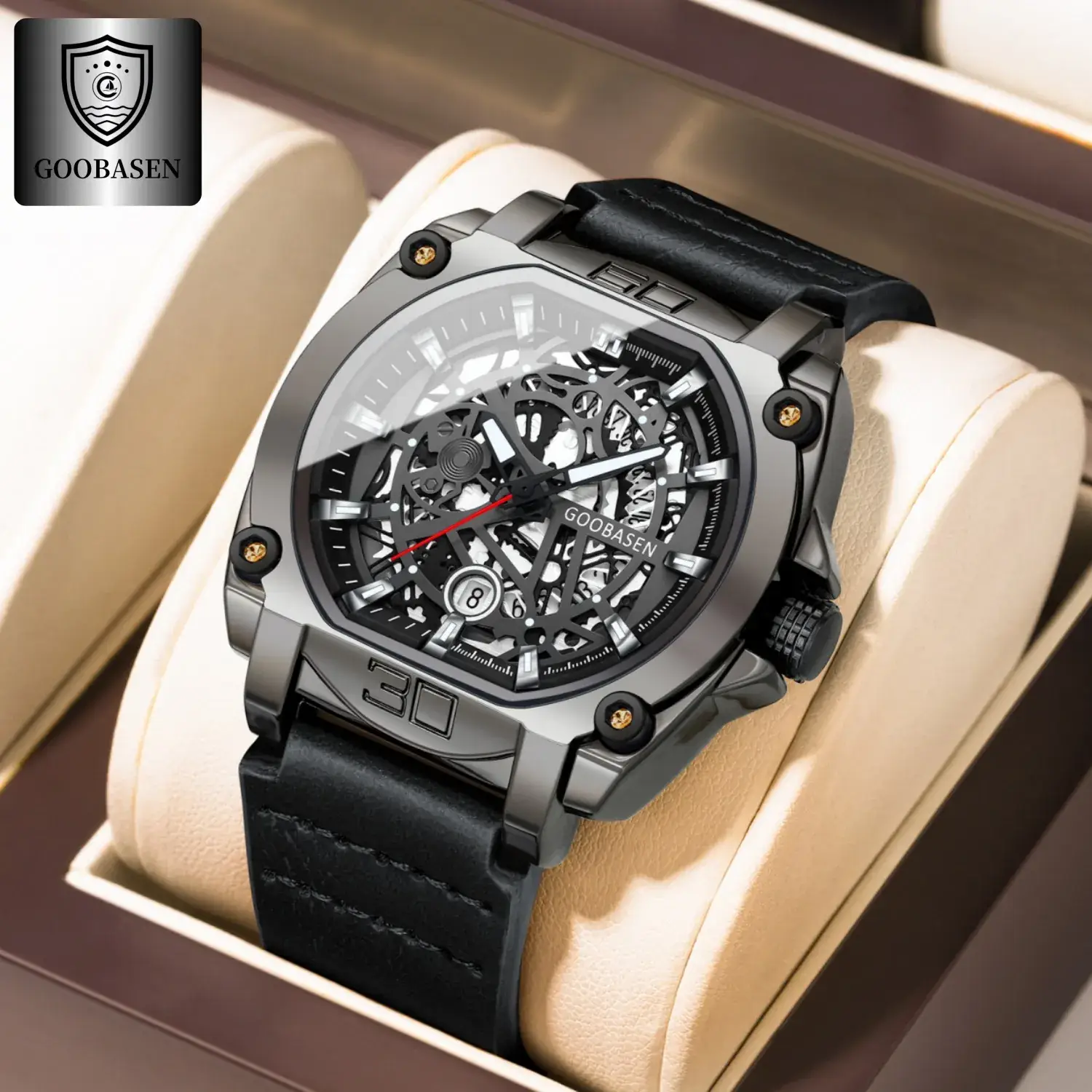 Gubosen Multi-Layer Watch for Men Waterproof Luminous Calendar